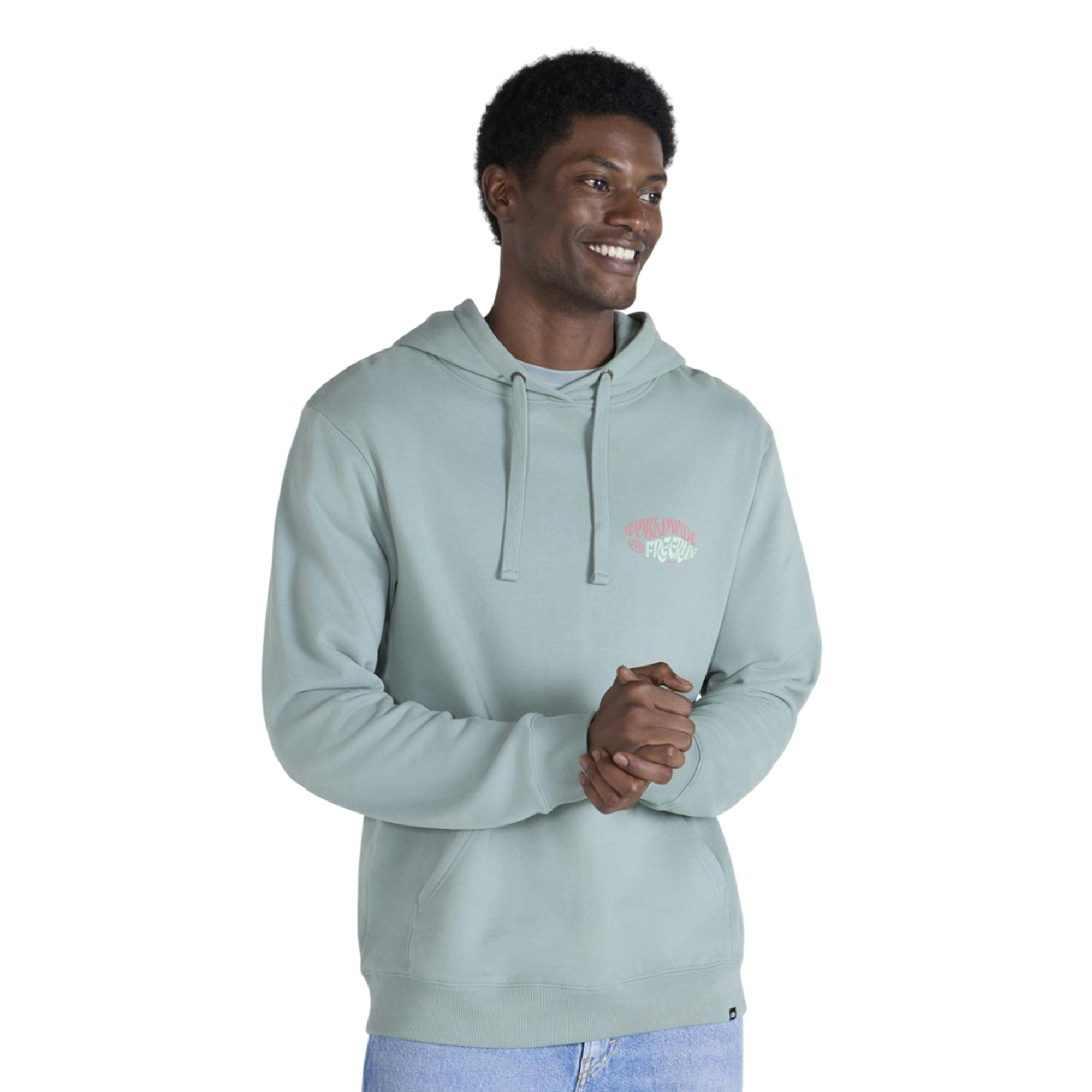 Animal Men's Green River Worldwide Freeride Back Print Hoodie - Pale - Pale - Xs - 100% Organic Cotton