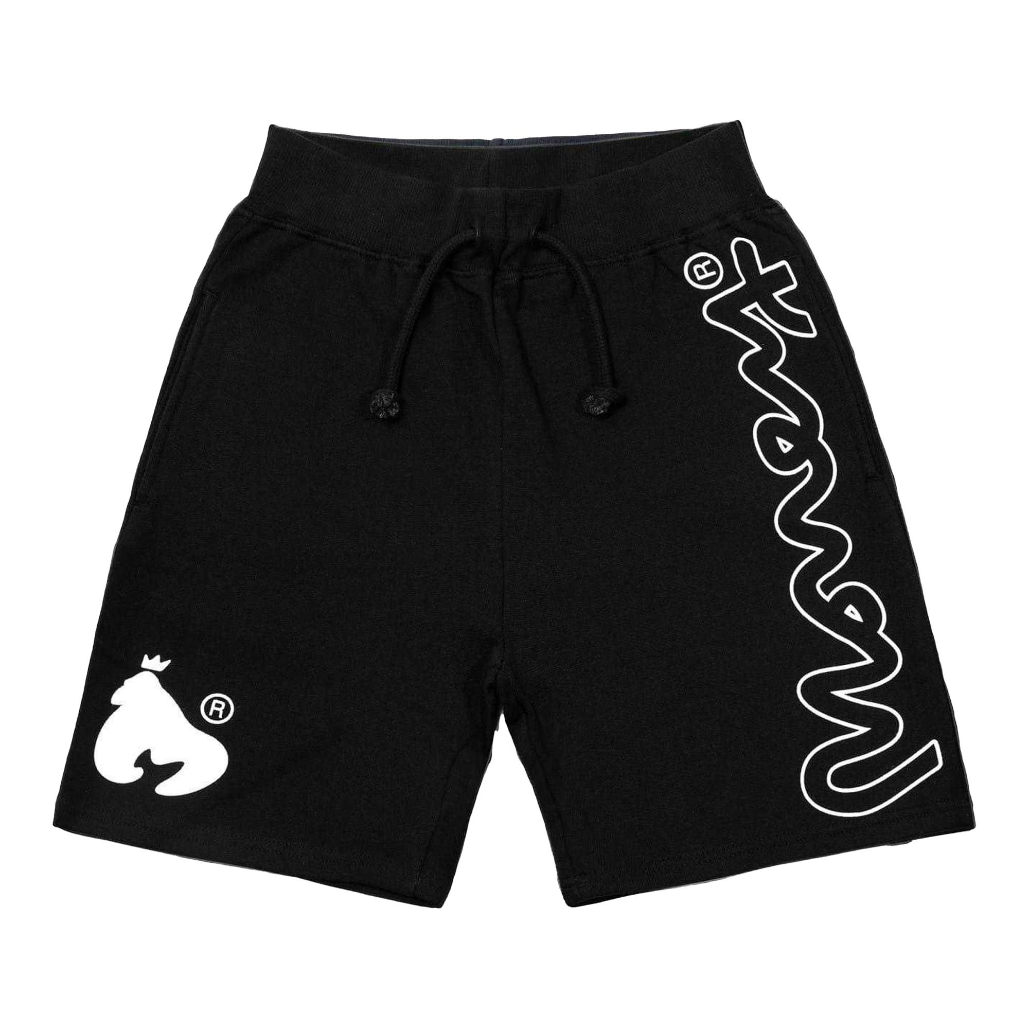 Money Black Kids Cotton Signature Shorts - S - 100% Cotton