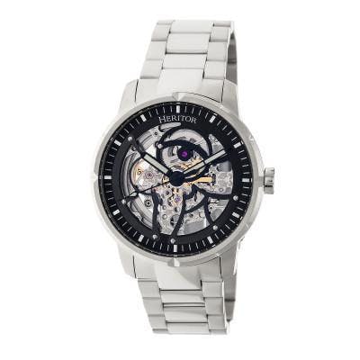 Heritor Automatic Men's Silver/Black Ryder Skeleton Watch