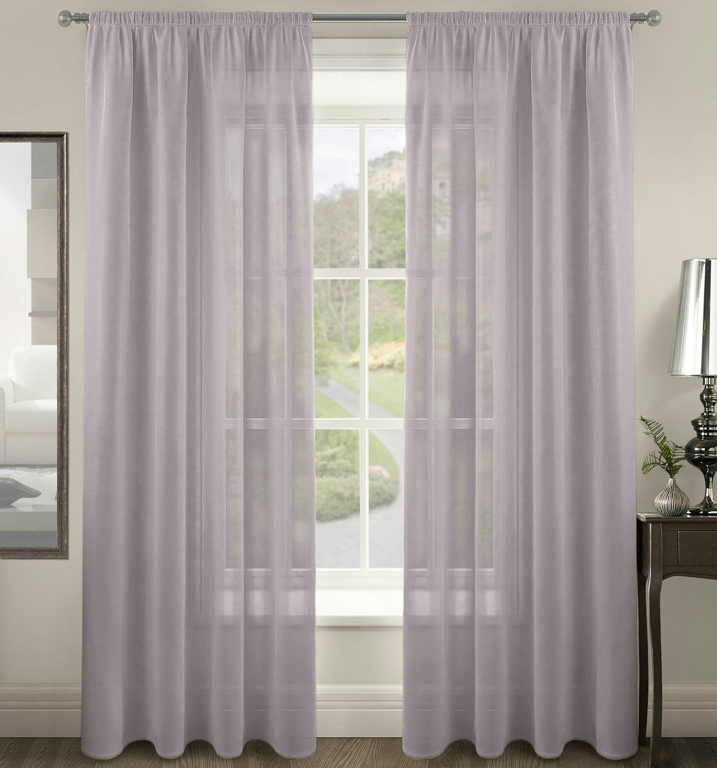 Velosso Mauve Riva Slot Top Voile Panel - 150Cm X 122Cm