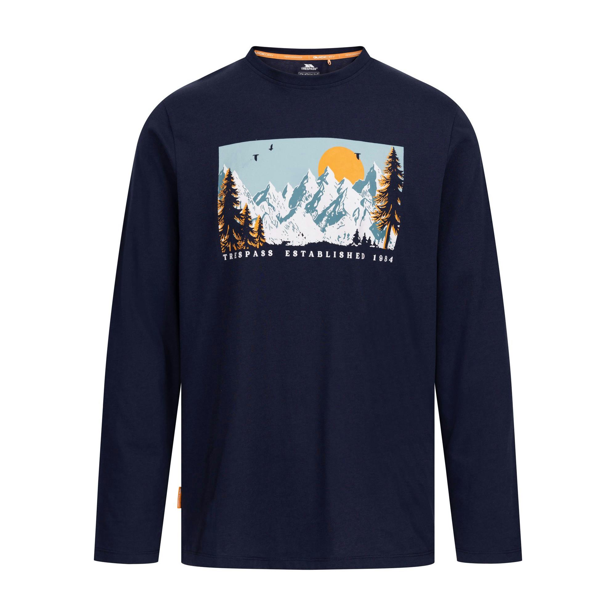 Trespass (M, Navy) Mens Edwardo Long-Sleeved T-Shirt - Image 2