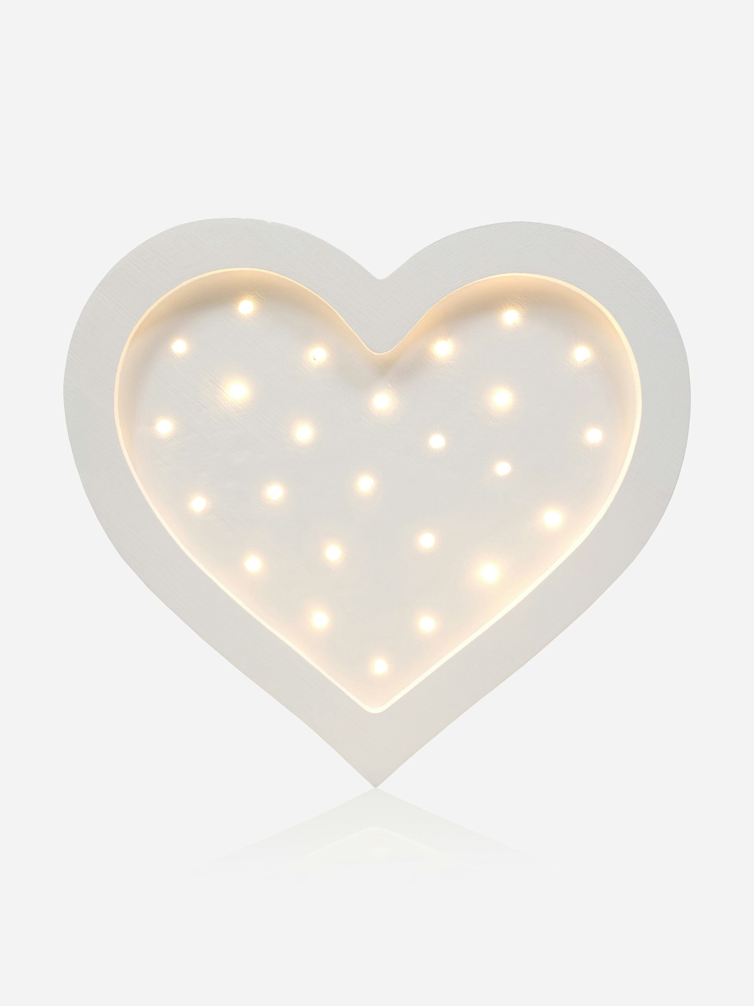 Rackhams White Heart Lamp In (28X28x5.5 Cm) - One Size