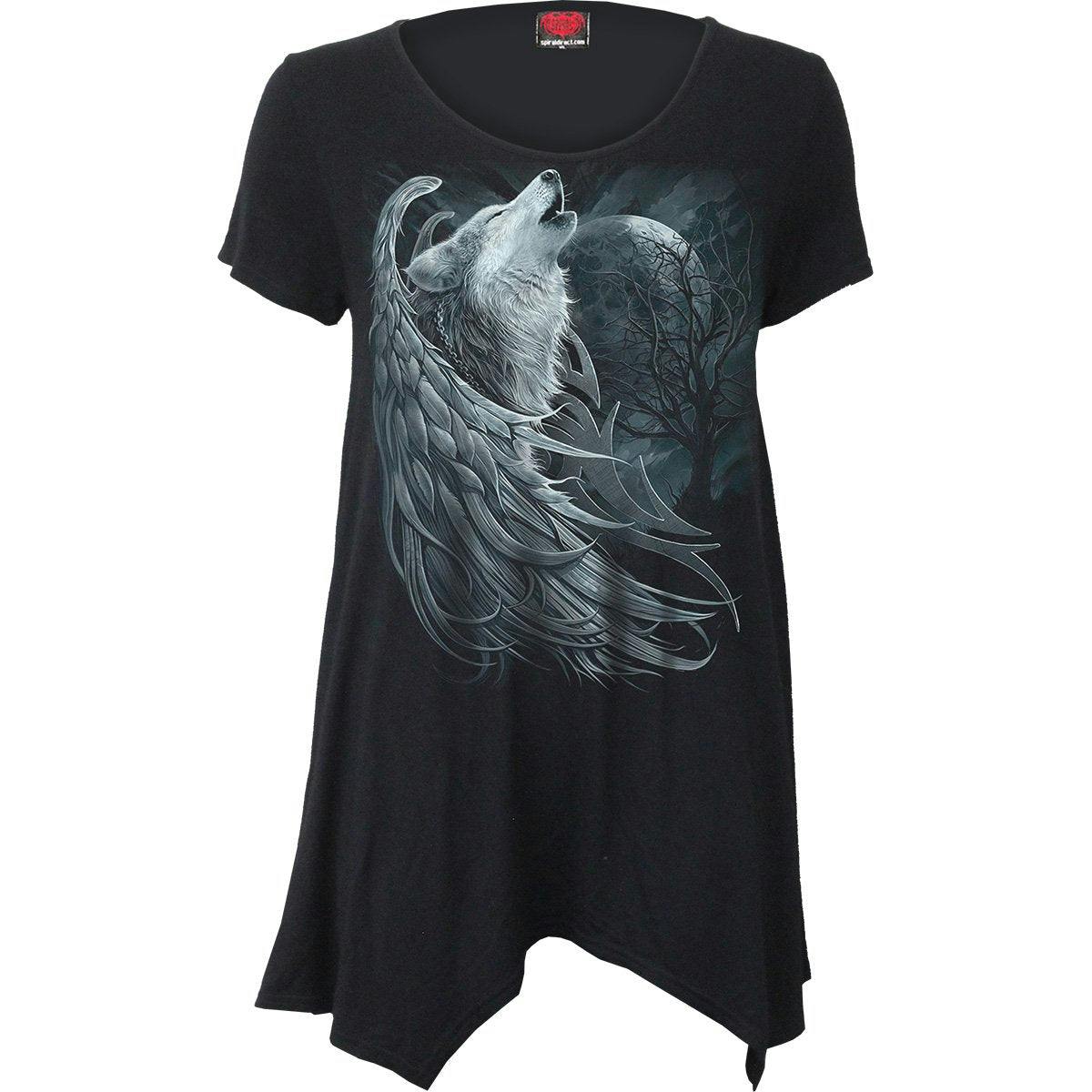 Spiral Dark Wolf Spirit - Smock - Tunic Casual Top - S - Digital - Digital