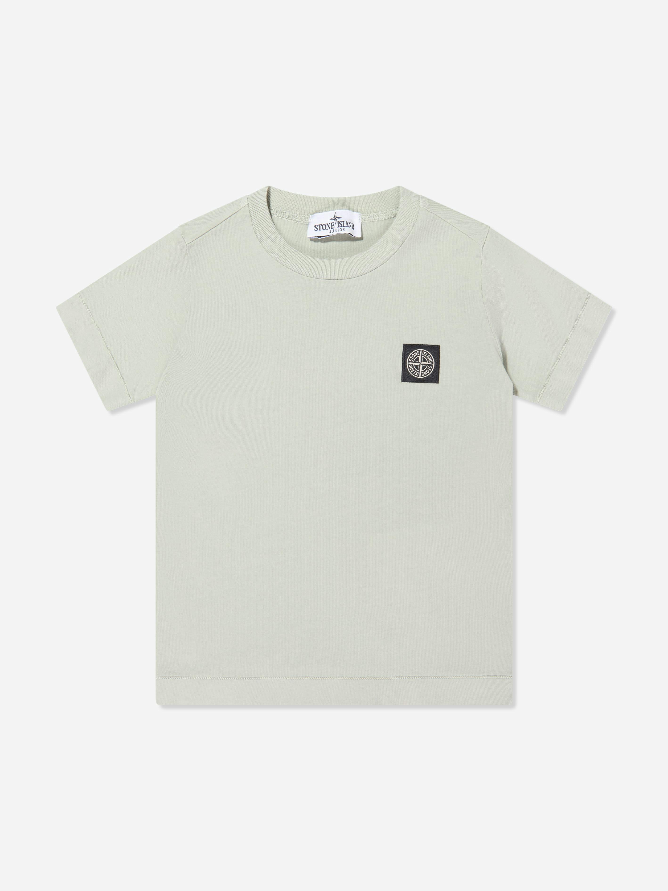 Stone Island Junior Boys Grey Stone Island Compass Logo Patch T-Shirt In - 4 Yrs