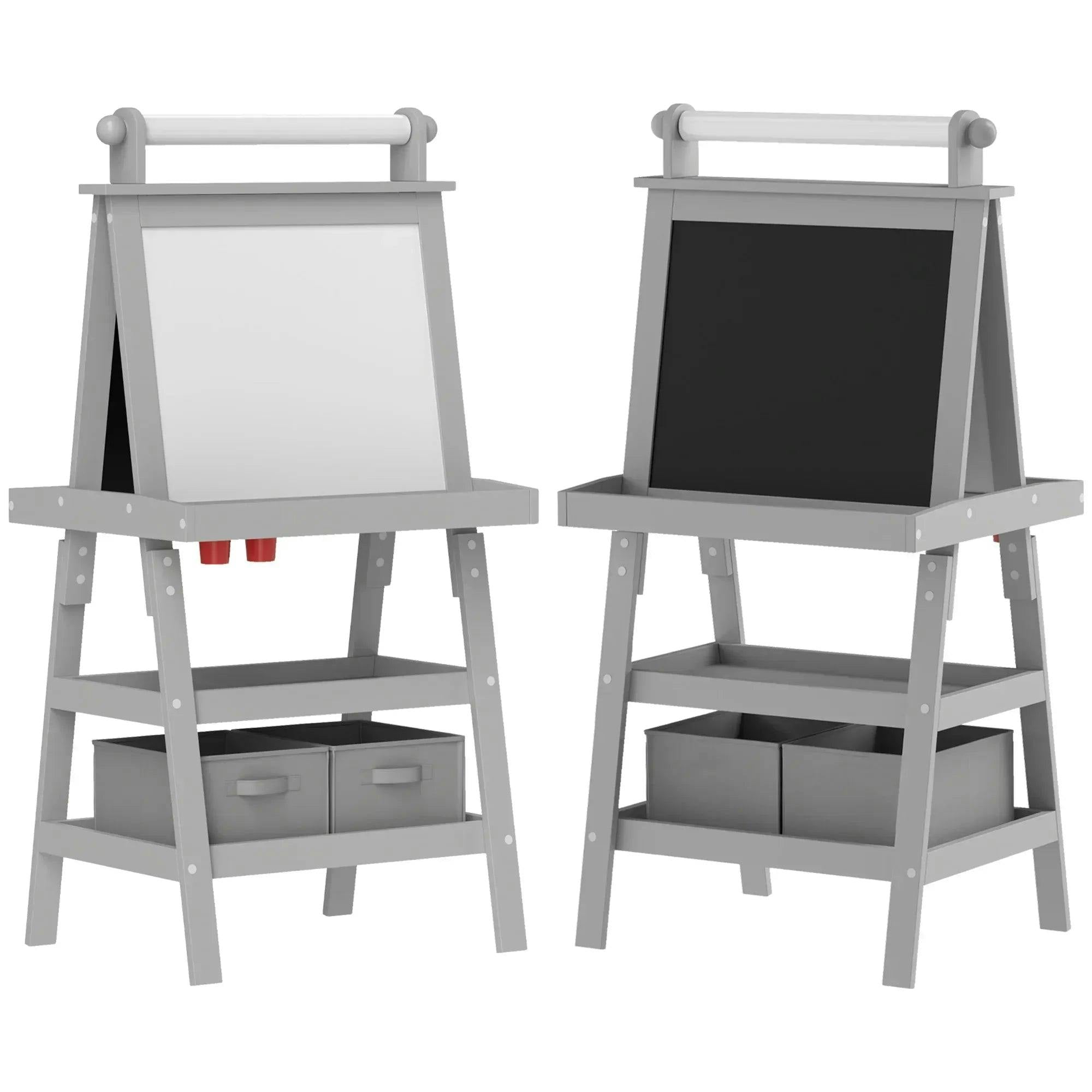 B&Q - Double-Sided Art Easel For Kids W/ Paper RollStorage Baskets Grey - Image 6