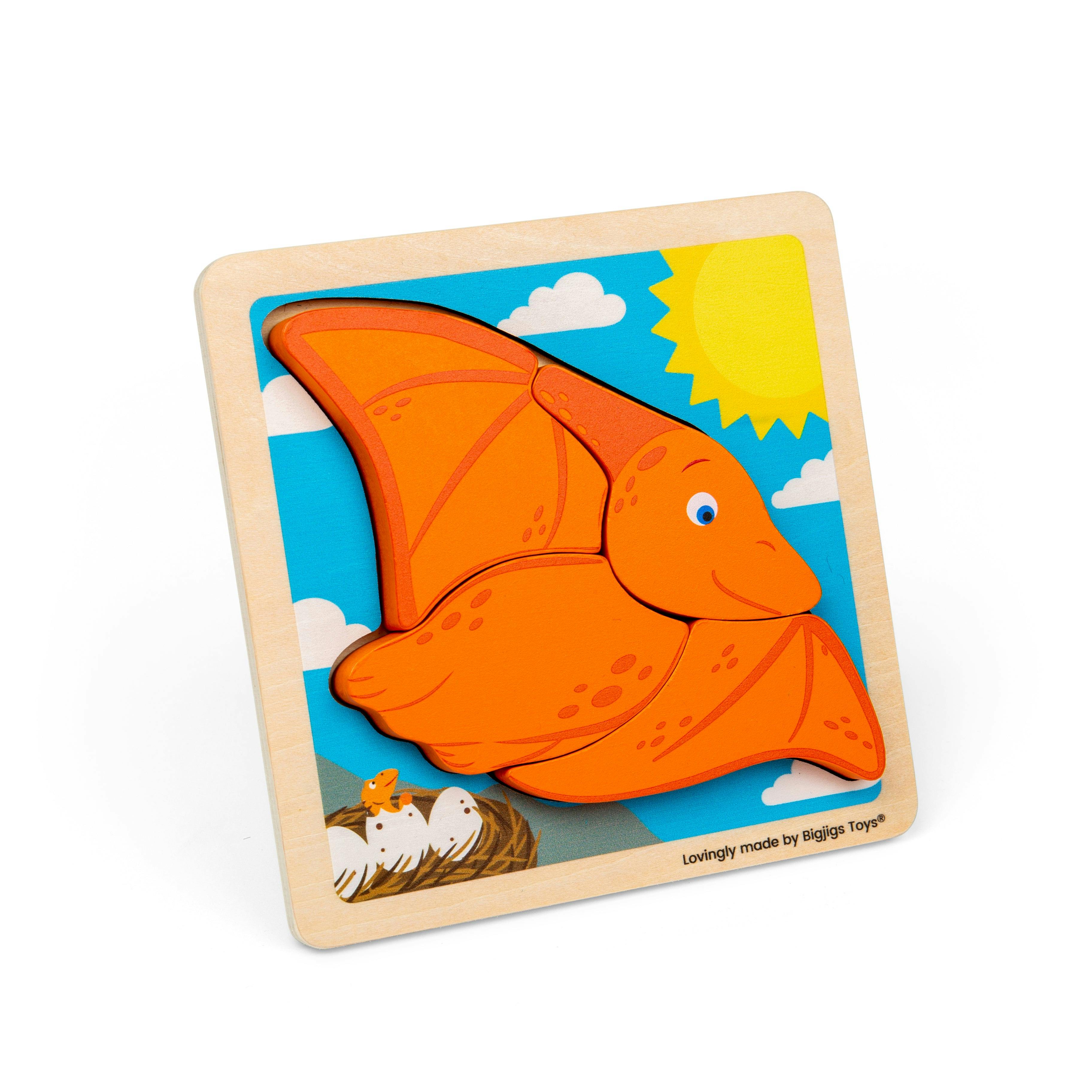 Bigjigs Toys Blue/Orange Chunky Lift Out Pterodactyl