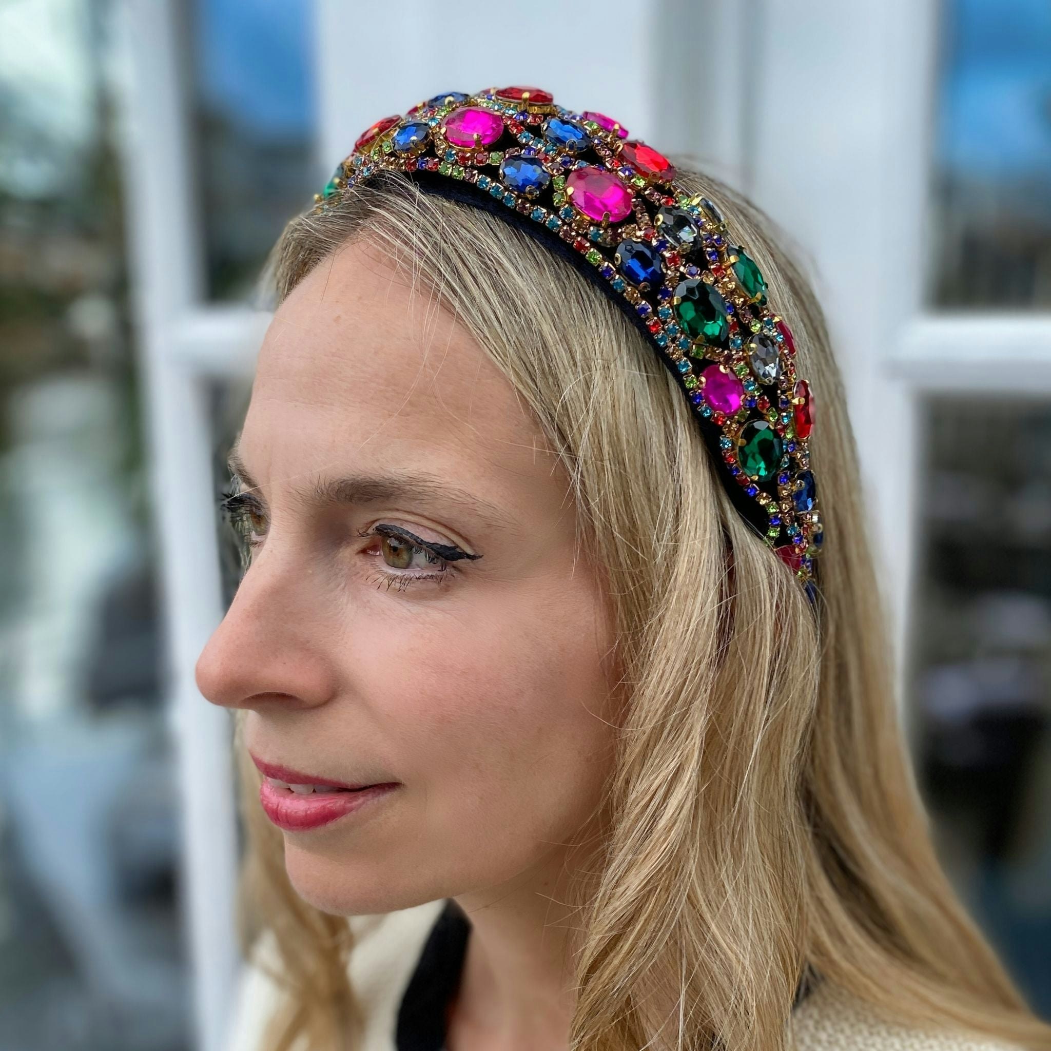 Queenmee Accessories Light/Gold Colourful Headband Statement Headband Sparkling Hair Band