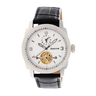 Heritor Automatic Men's Silver Helmsley Semi-Skeleton Watch
