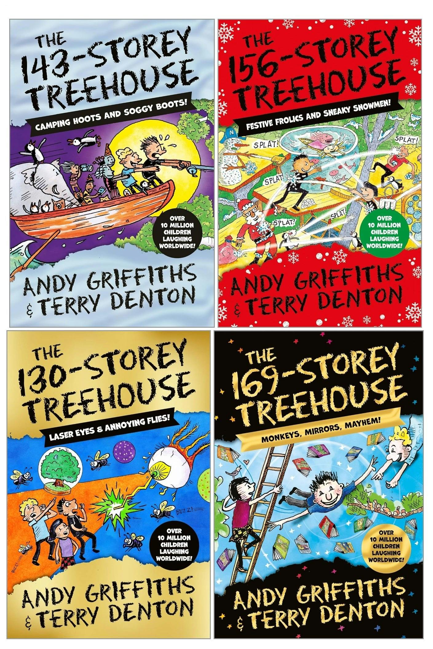 Various Publishers The Treehouse Storey Series 4 Books Collection Set (Books 10-13) By Andy Griffiths & Terry Denton - 130 Storey, 143 Storey, 156 Storey, 169 Storey