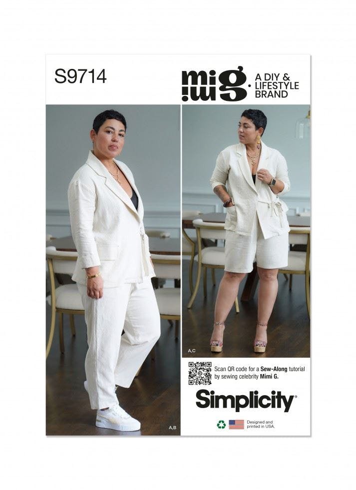 Simplicity Women's Sewing Pattern 9714, Jackets, Trousers, Shorts, Suits For K5 (8-10-12-14-16) - Intermediate - K5 (8-10-12-14-16)