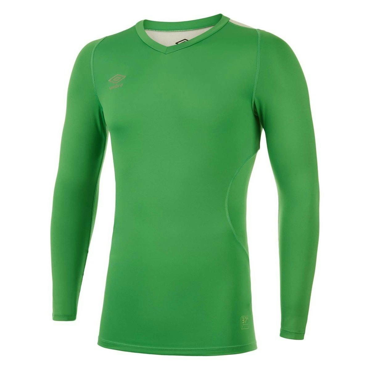 Umbro Men's Light Elite V Neck Base Layer Top - Emerald - Xxl - Emerald - 97% Polyester/3% Elastane