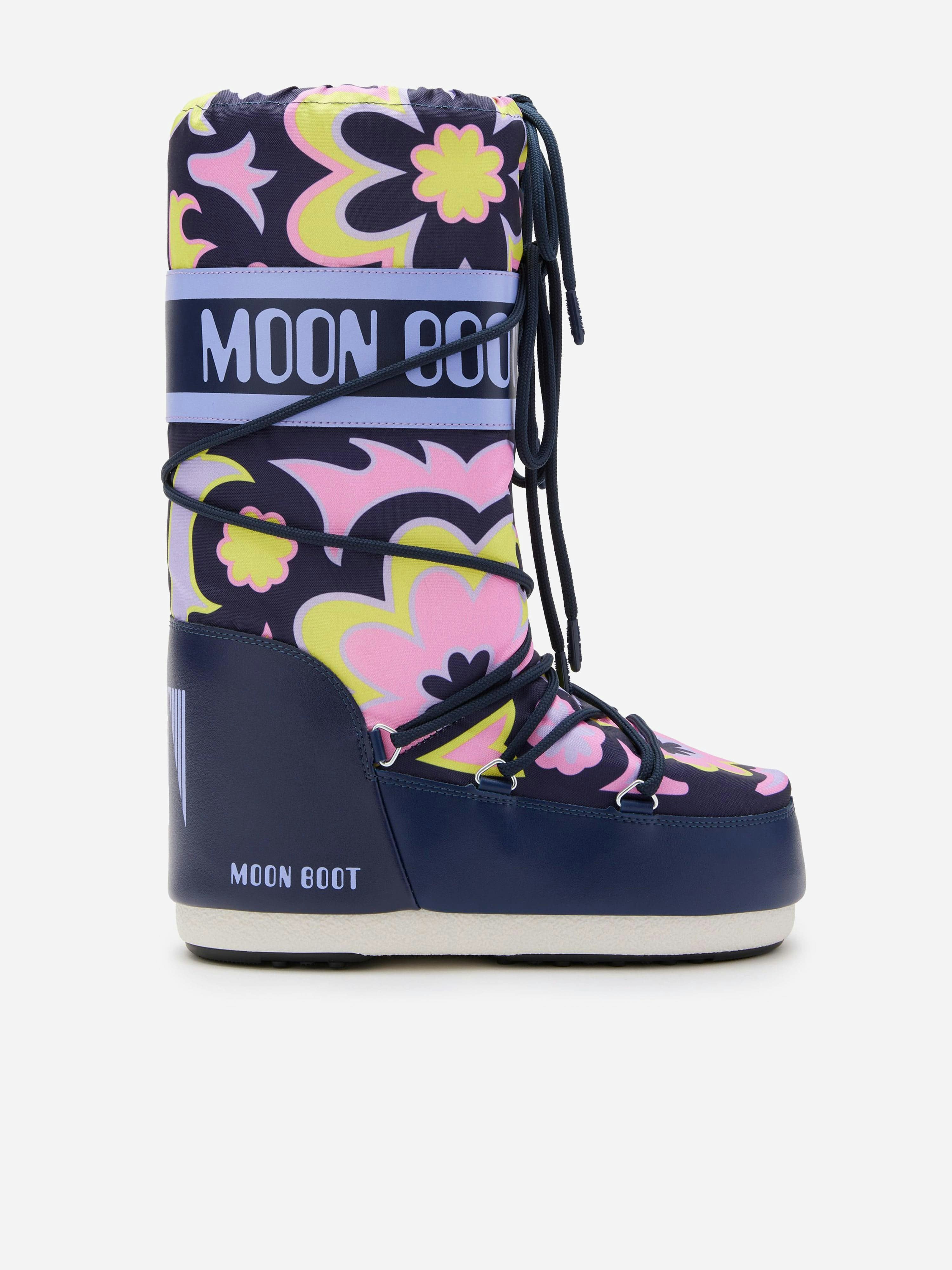 Moon Boot Girls Icon Flower Boots In Multicolour - Multicoloured - Eu 42 - 44 Uk 8 - 9.5