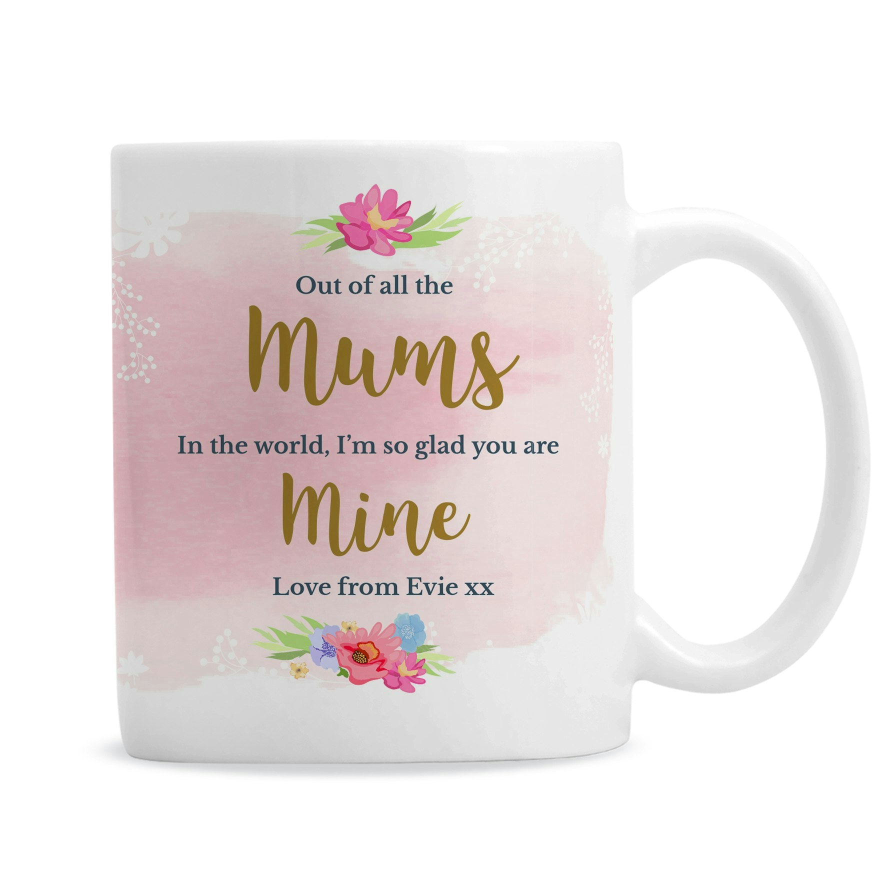 Rackhams Personalised Floral Watercolour Mug