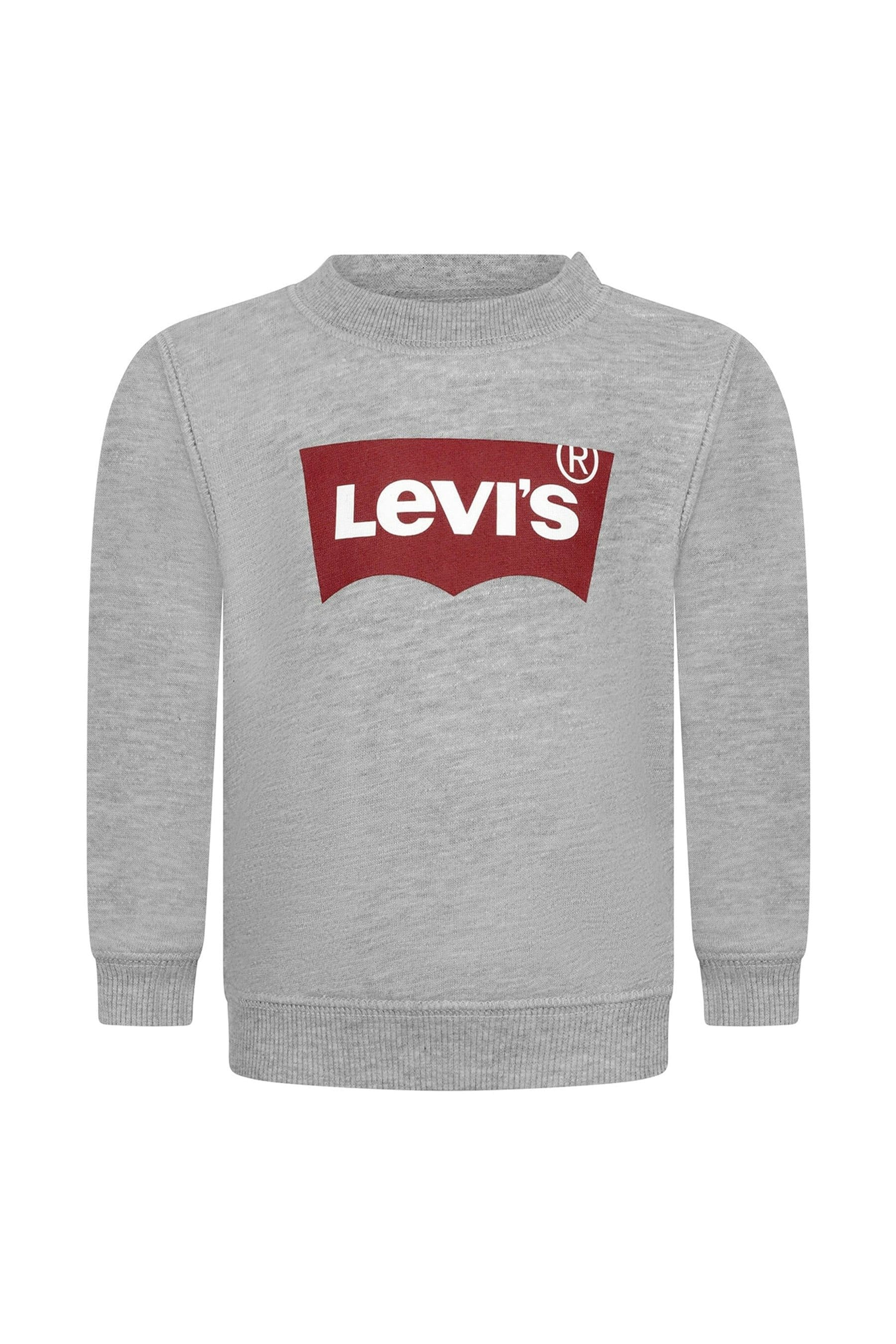 Levi's Kids Wear Boys Grey Levi's Baby Batwing Crewneck Sweatshirt In - 36 Mths