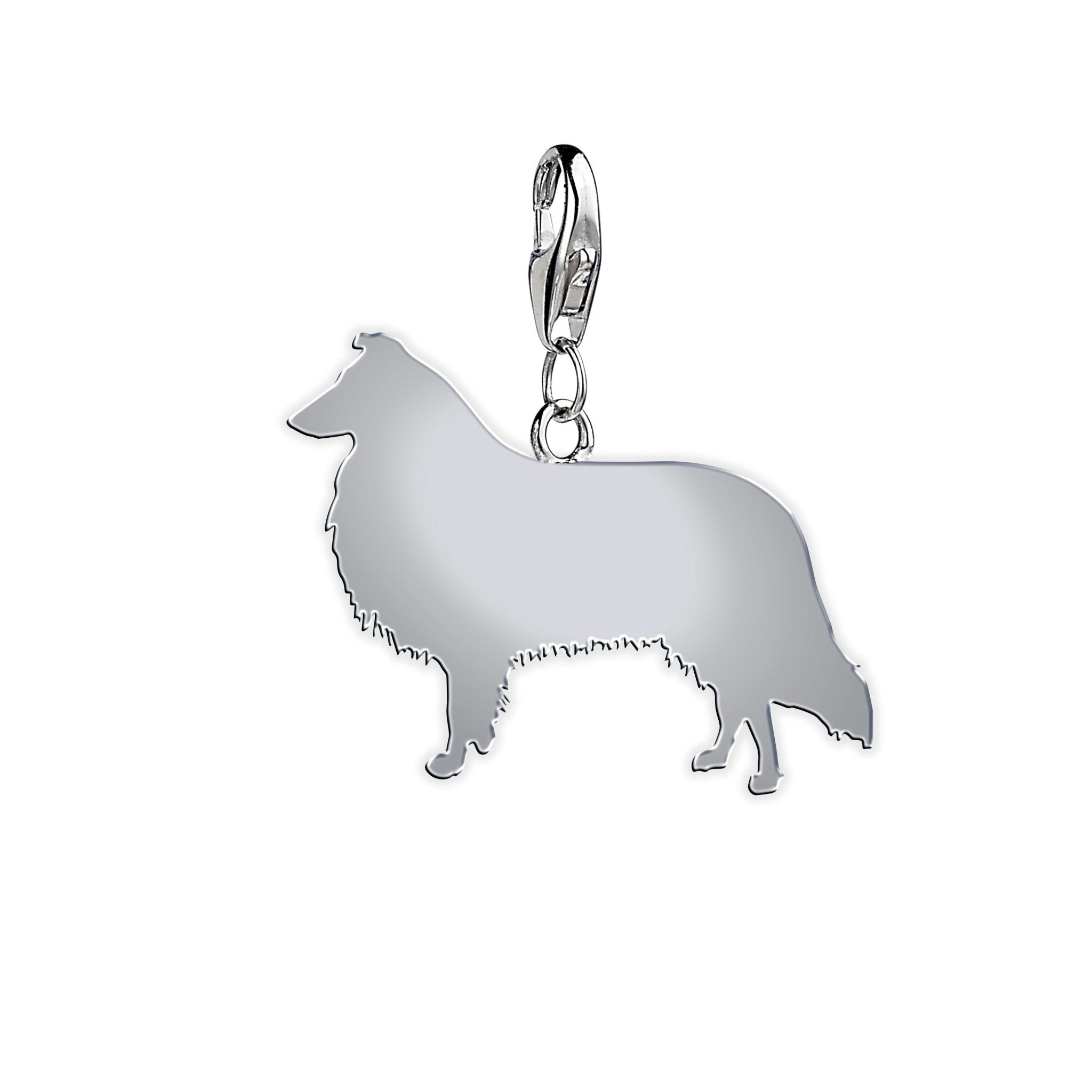 Mylee London Silver Rough Collie Silhouette Charm - No - Clip On Charm