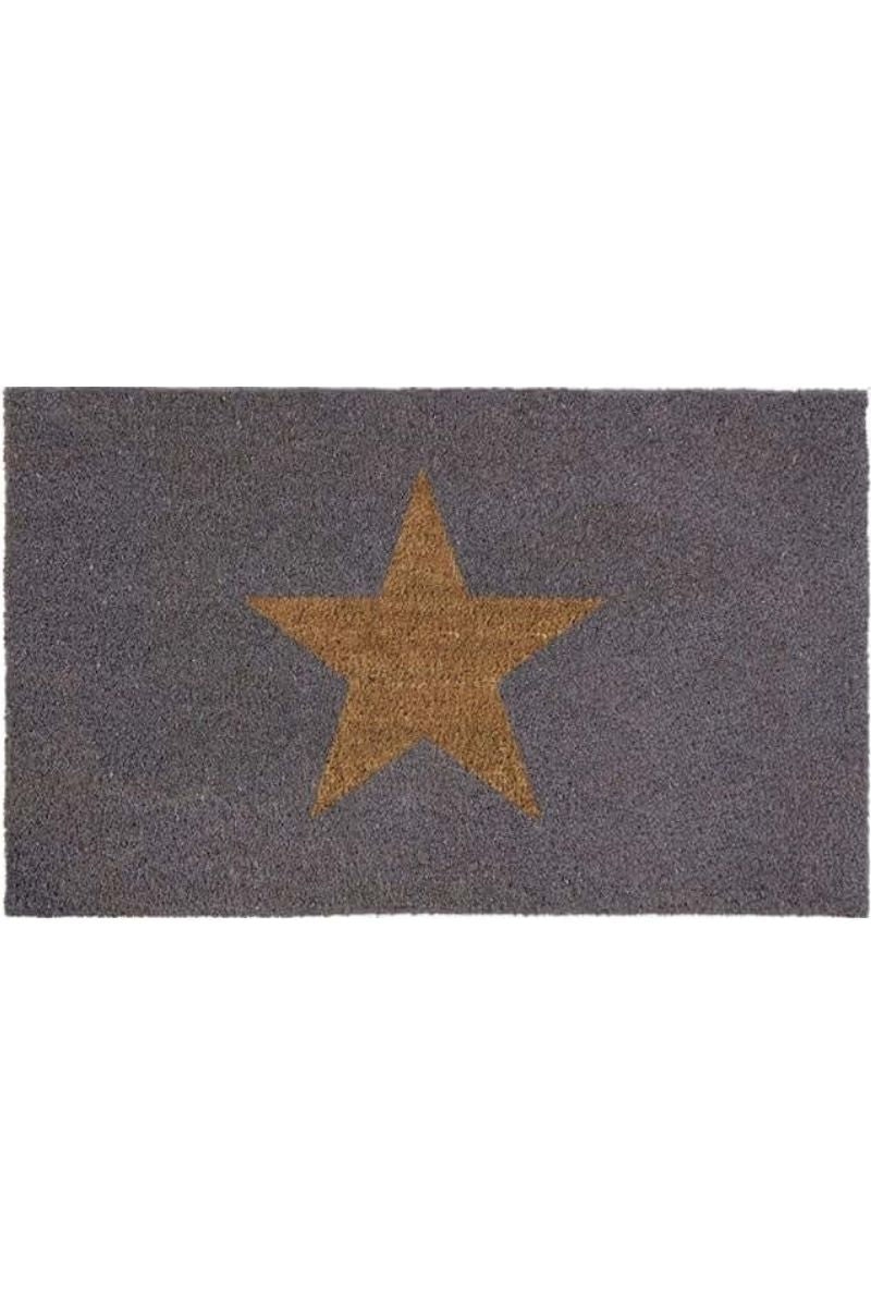 Rackhams Grey Outdoor Printed Star Coir Mat - 60X90 Cm