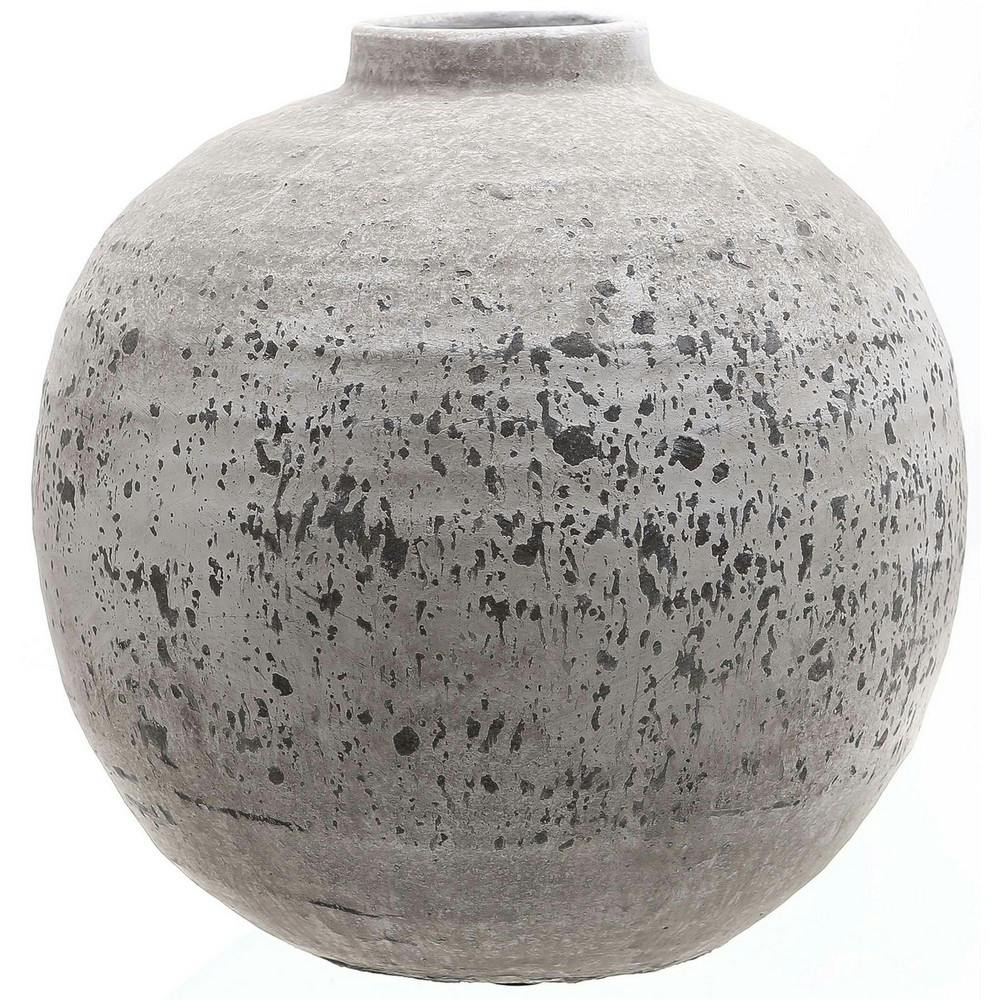 Rackhams Grey Tiber Stone Ceramic Vase - 28Cm X 28Cm X 28Cm - 100% Mixed