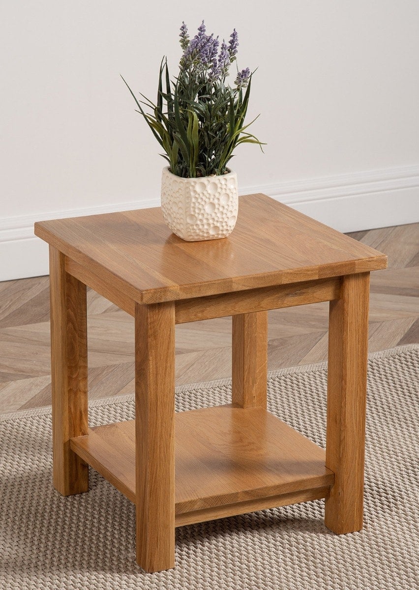 That's Furniture Brown Oslo Solid Oak Lamp Table For Living Room