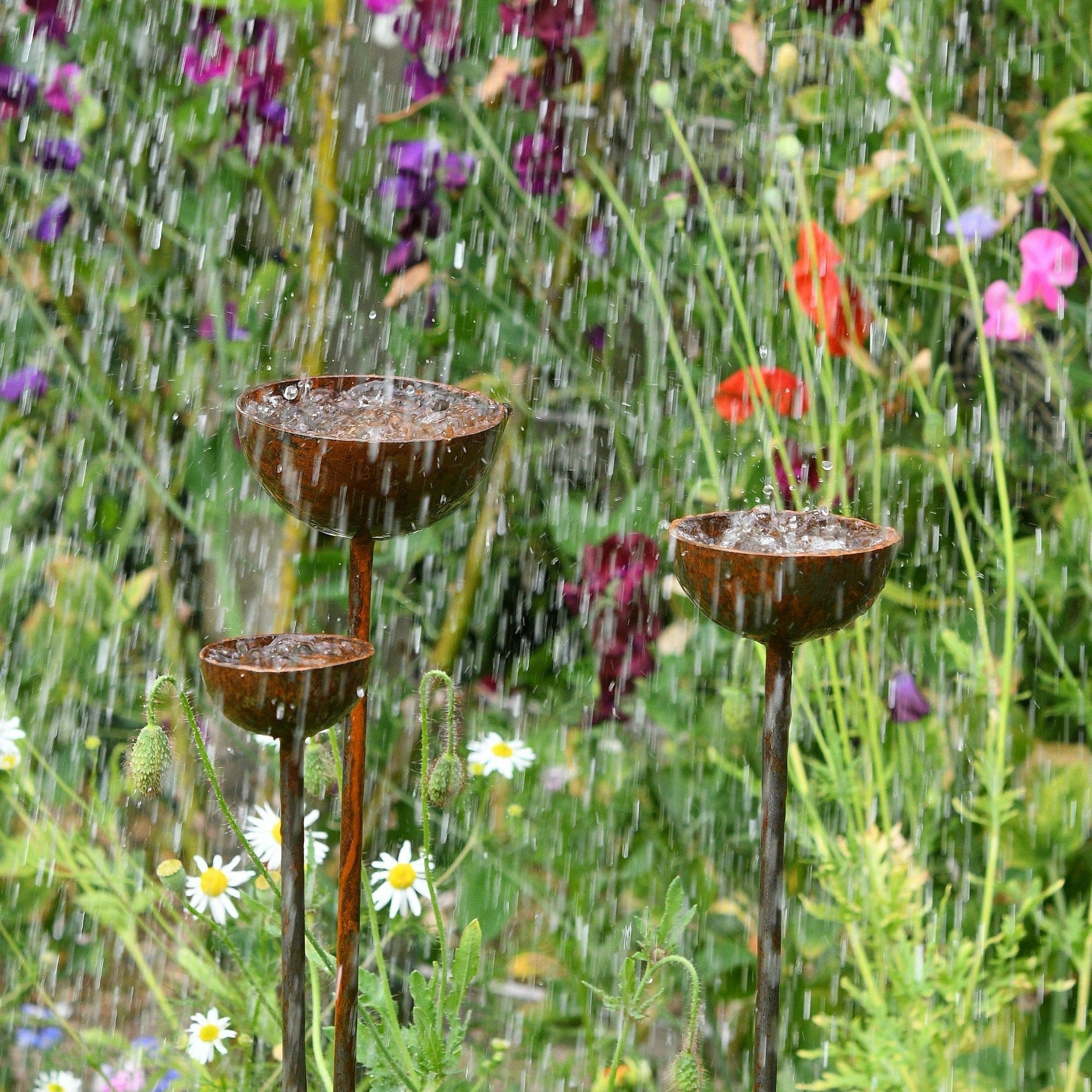 Savage Works Trio of Rain Catchers - Metal - Garden Ornament - Image 2