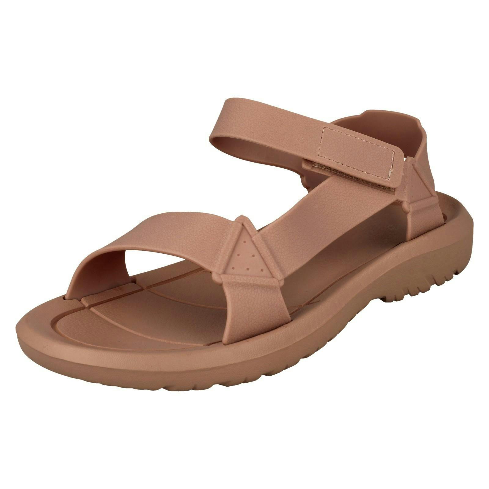 Spot On Women's Pink Strappy Adjustable Sandals F00398 - Uk 4
