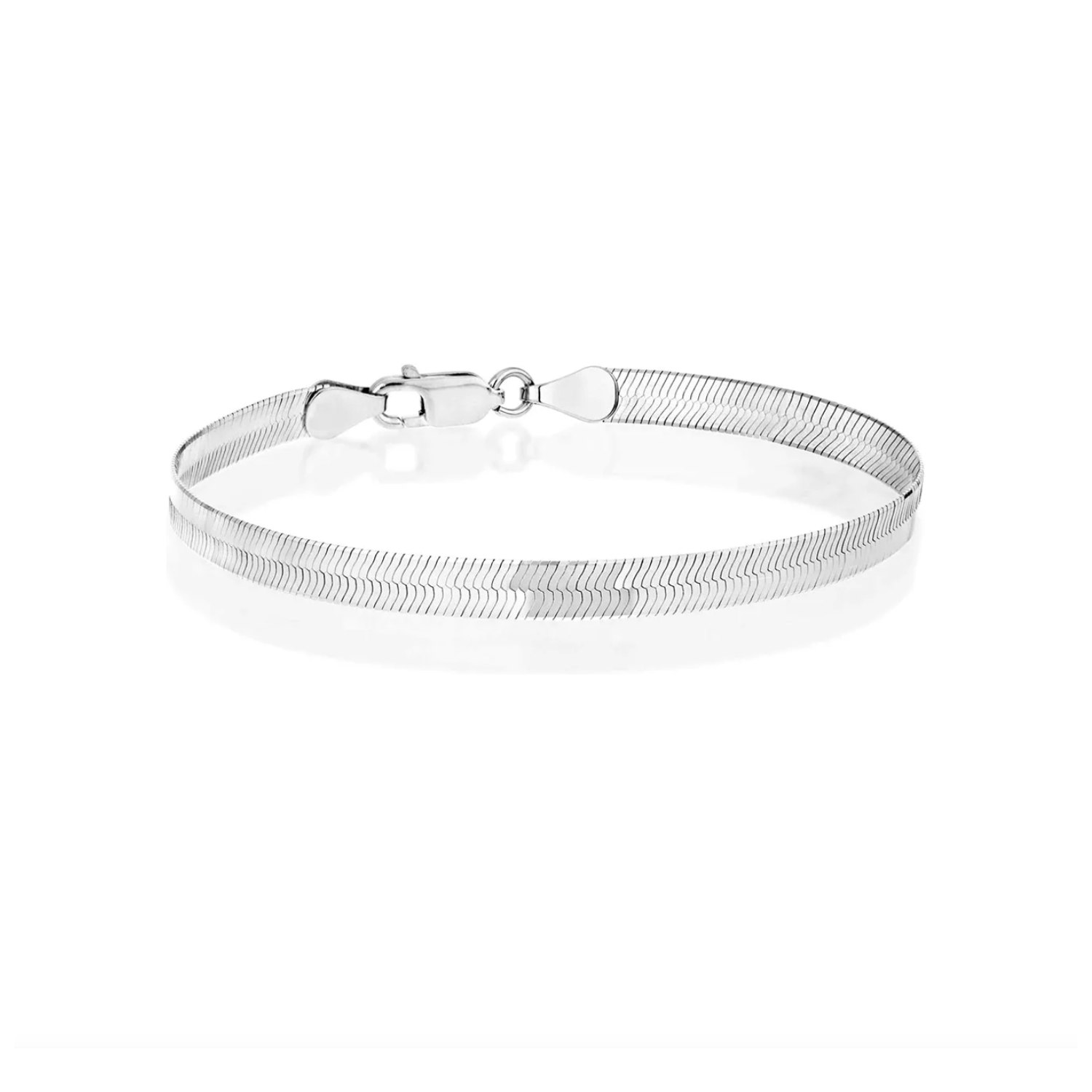 Spero London Silver Italian Herringbone Sterling Chain Bracelet