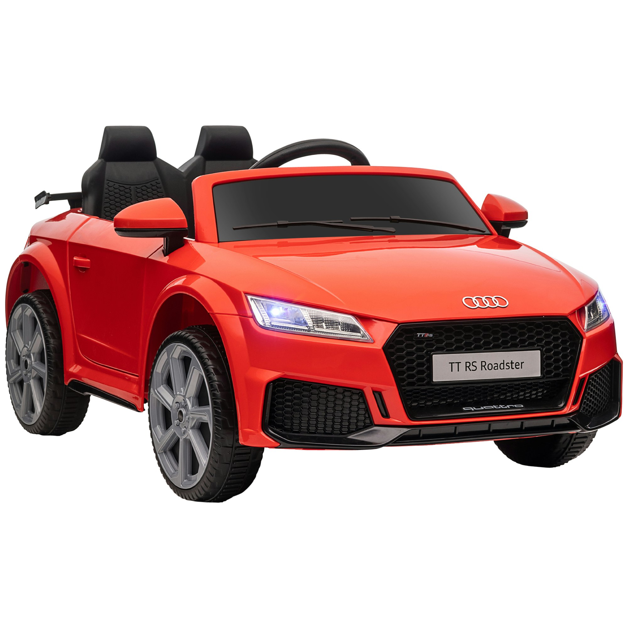 Homcom Red 12V Battery Licensed Audi Tt Rs Ride-On Car W/ Headlight, Size 12