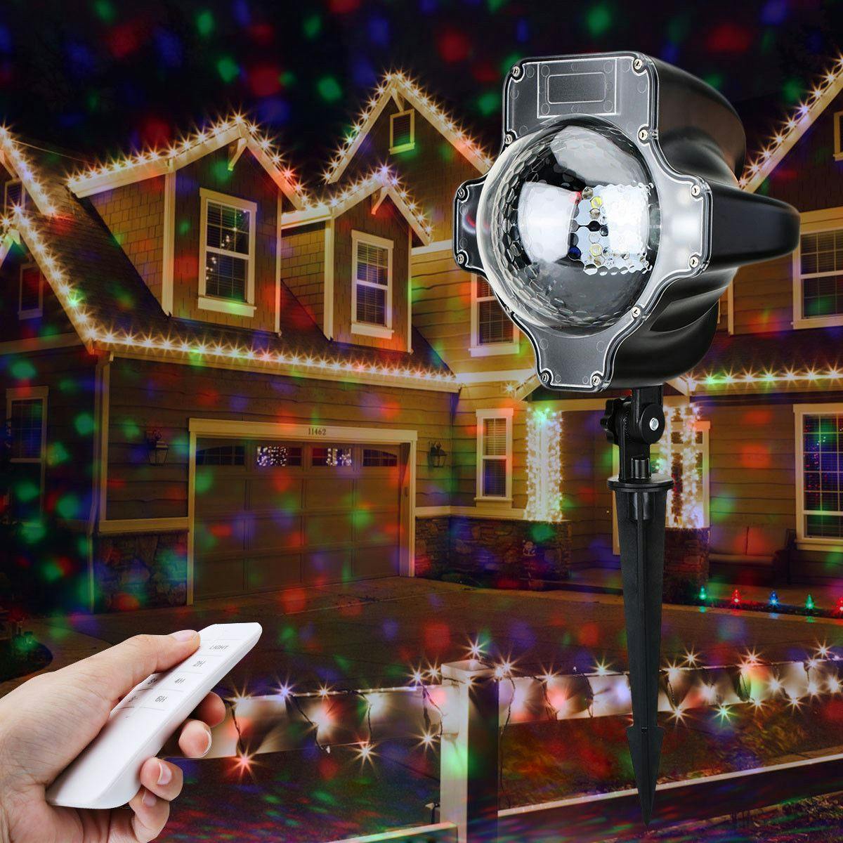 Rackhams Light 32Ft Rgb Snowfall Projector With Timer, Rf Remote And Ip44 Outdoor Decorative Ing