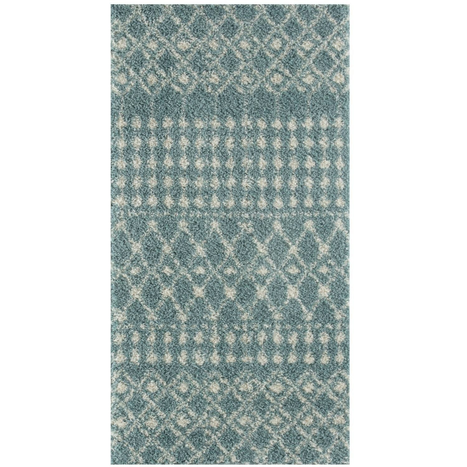 Rackhams Blue Moroccan Duck Egg Shaggy Rug | 1050 - 80X150 Cm