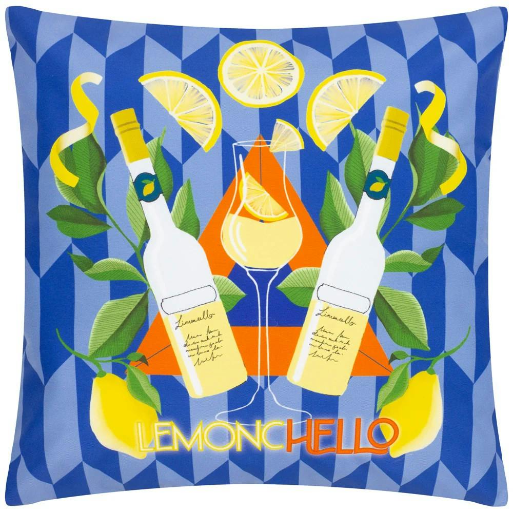 Furn Blue Limoncello Abstract Outdoor Cushion Cover - One Size - 100% Polyester
