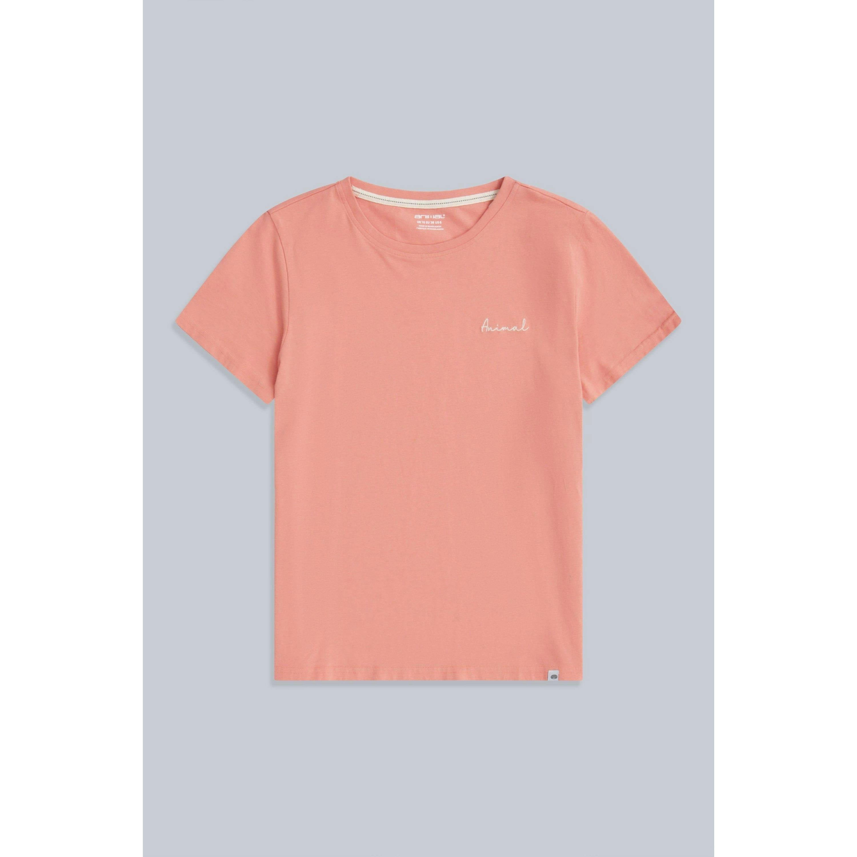 Animal Women's Pink Marina Logo Organic T-Shirt - 6 Uk - 100% Organic Cotton