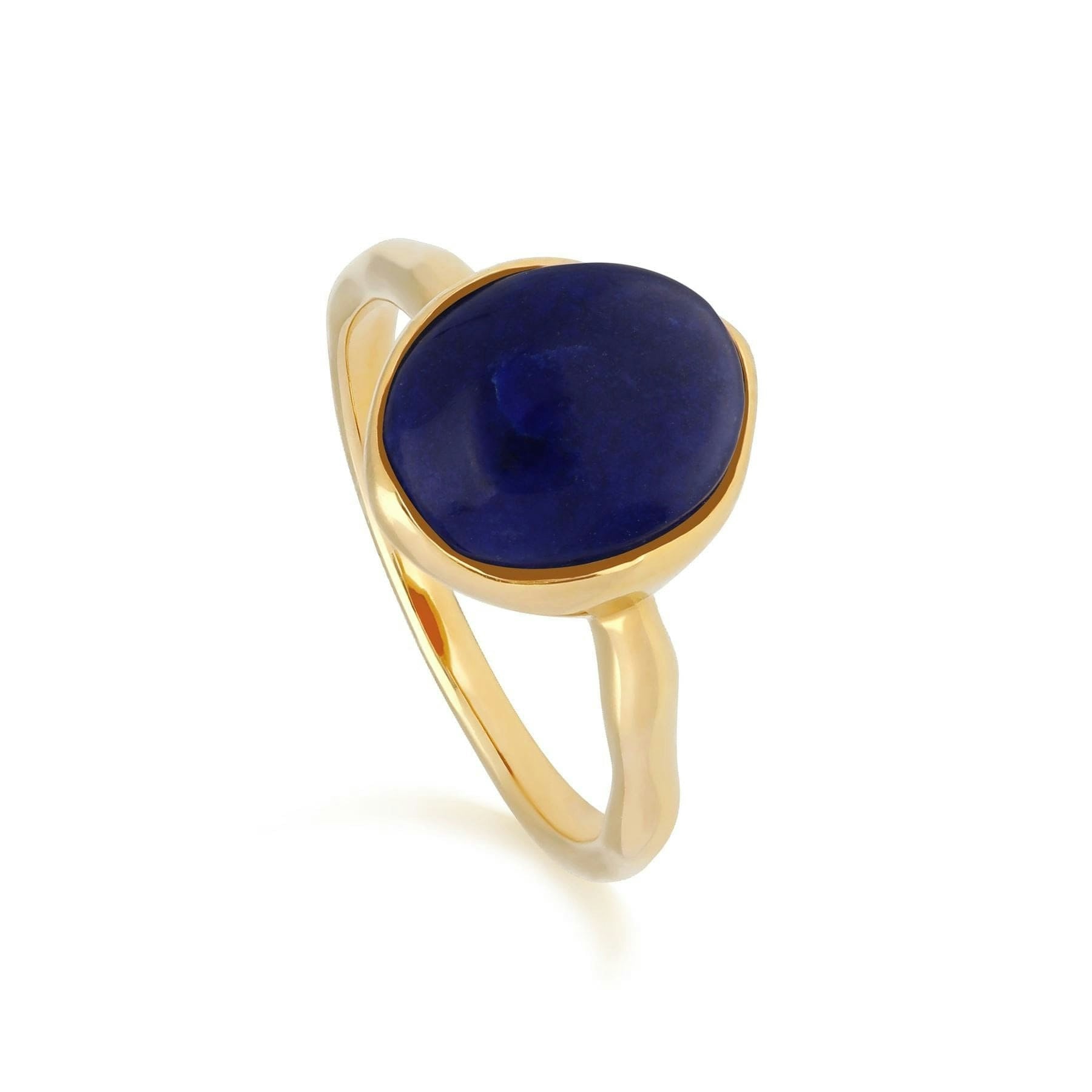 Gemondo Yellow/Gold/Silver Irregular B Gem Lapis Lazuli Ring In Plated - L - L