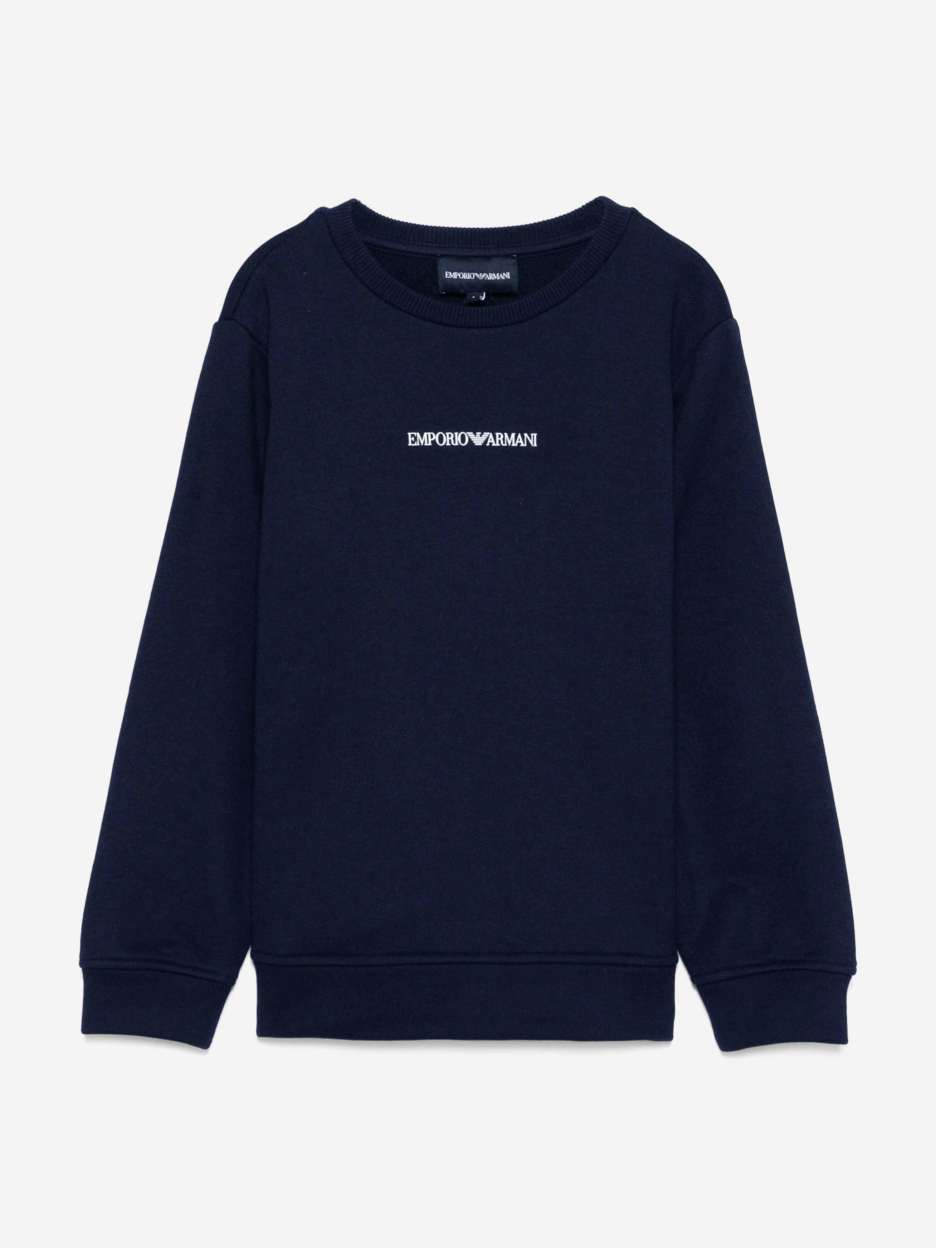 Emporio Armani Boys Blue Logo Sweatshirt In Navy - 16 Yrs