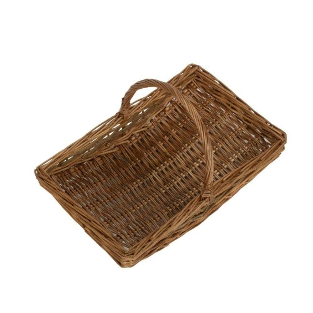 Rackhams Red Unpeeled Willow Garden Trug Basket - Large - Unpeeled
