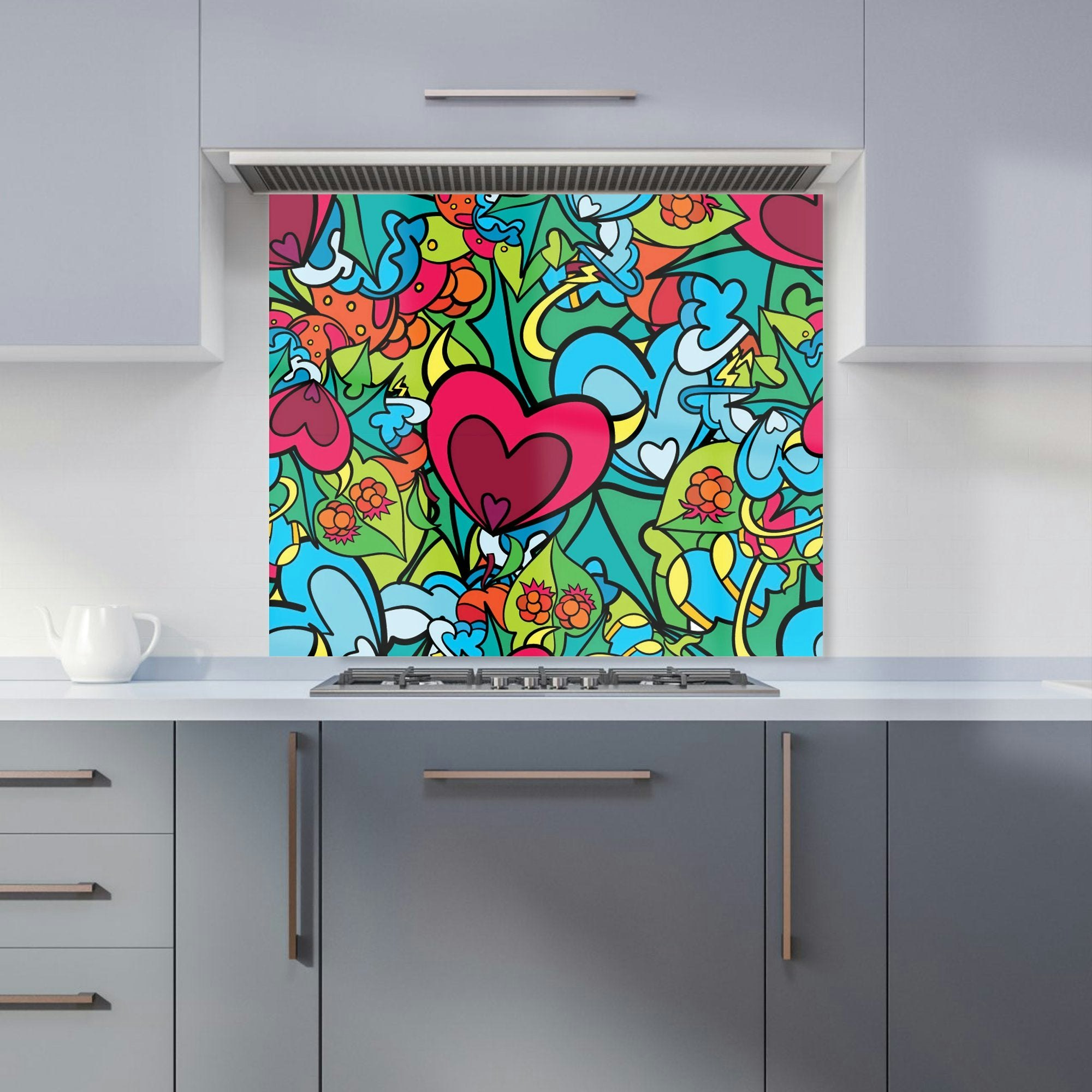 Warren Reed - Designer Hippie Psychedelic Pattern Kitchen Splashback - W900mm X H750mm