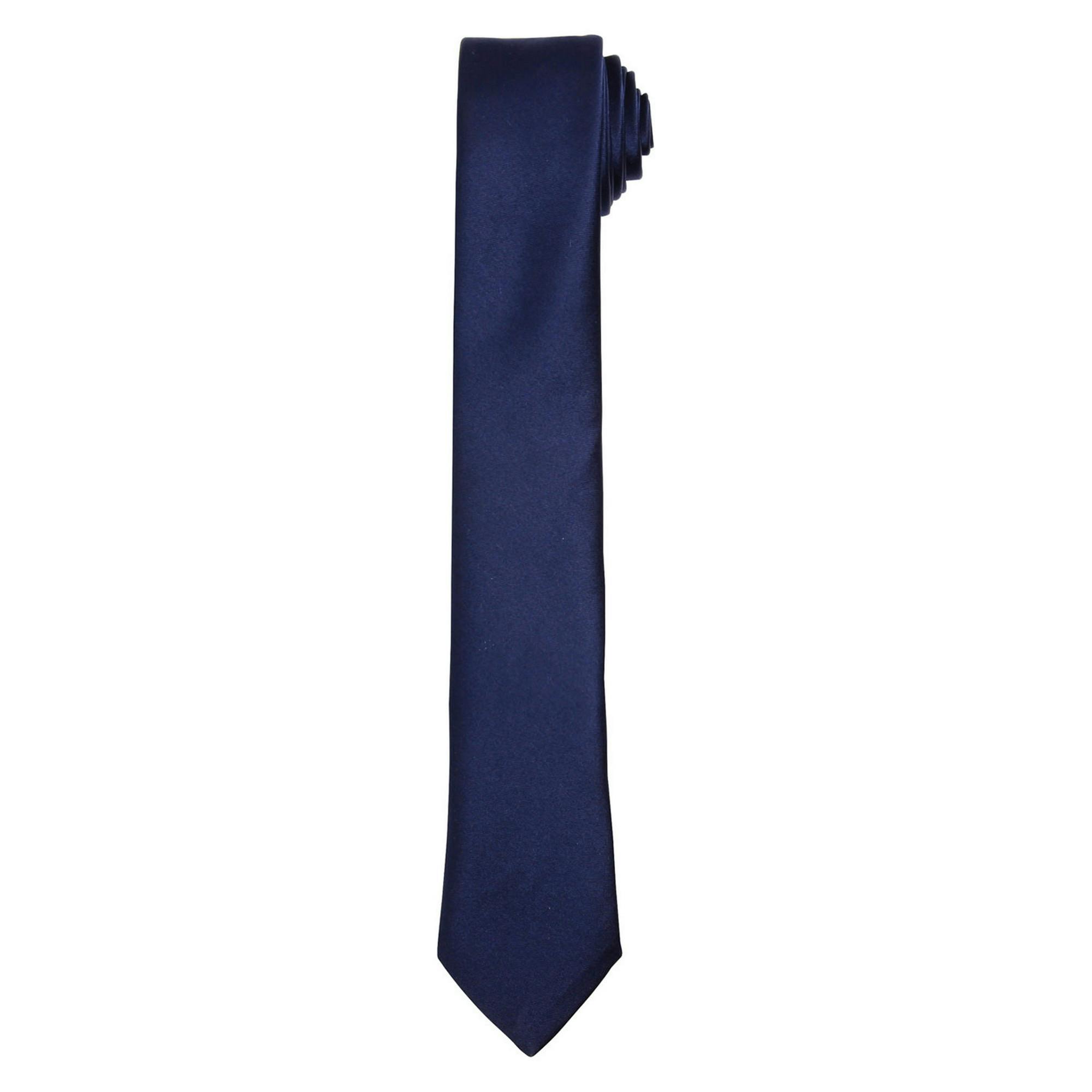 Premier Unisex Navy Slim Tie In - Image 4