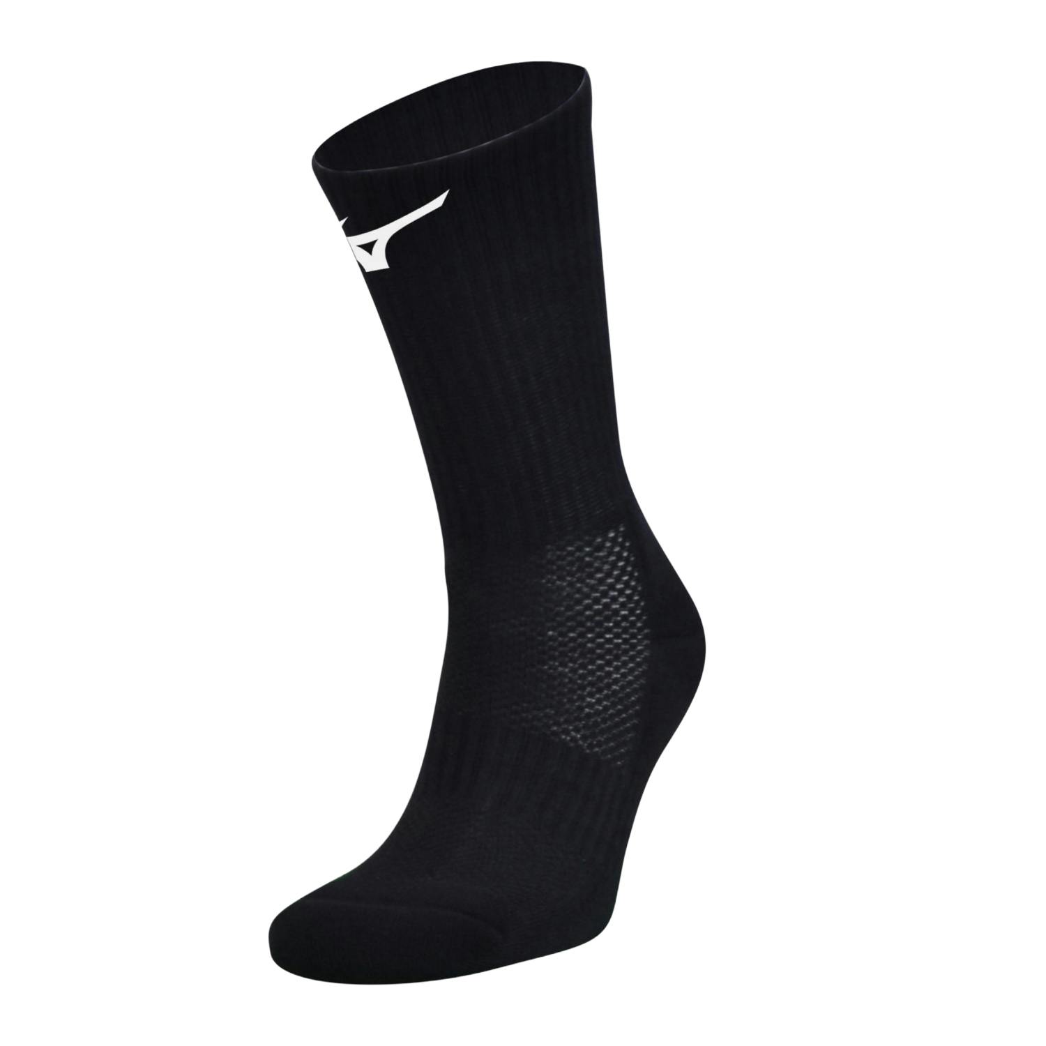 Mizuno Unisex Black Adult Crew Socks - 7 Uk-8.5 Uk - 100% Mixed
