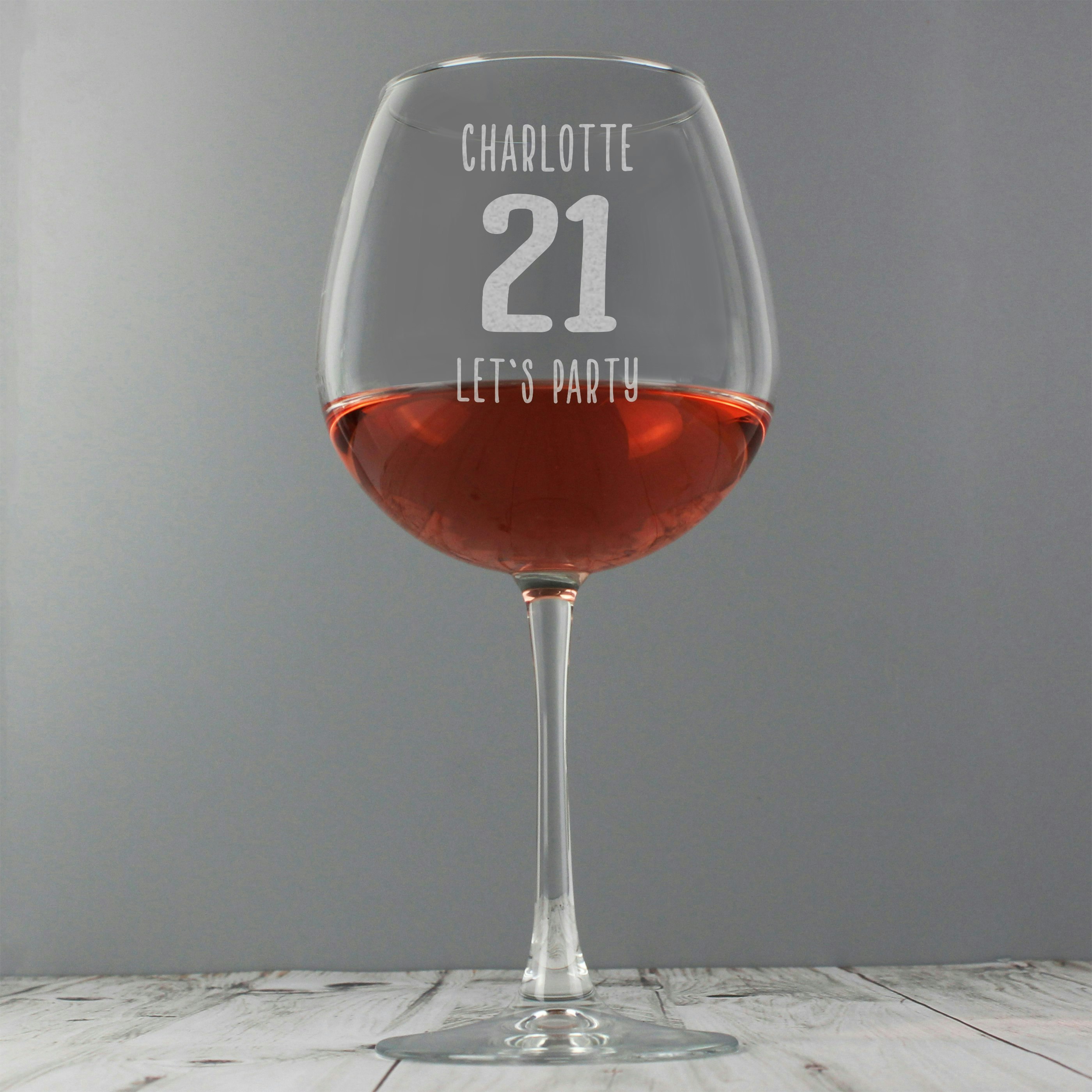 Rackhams Personalised Big Age Bottle Of Wine Glass
