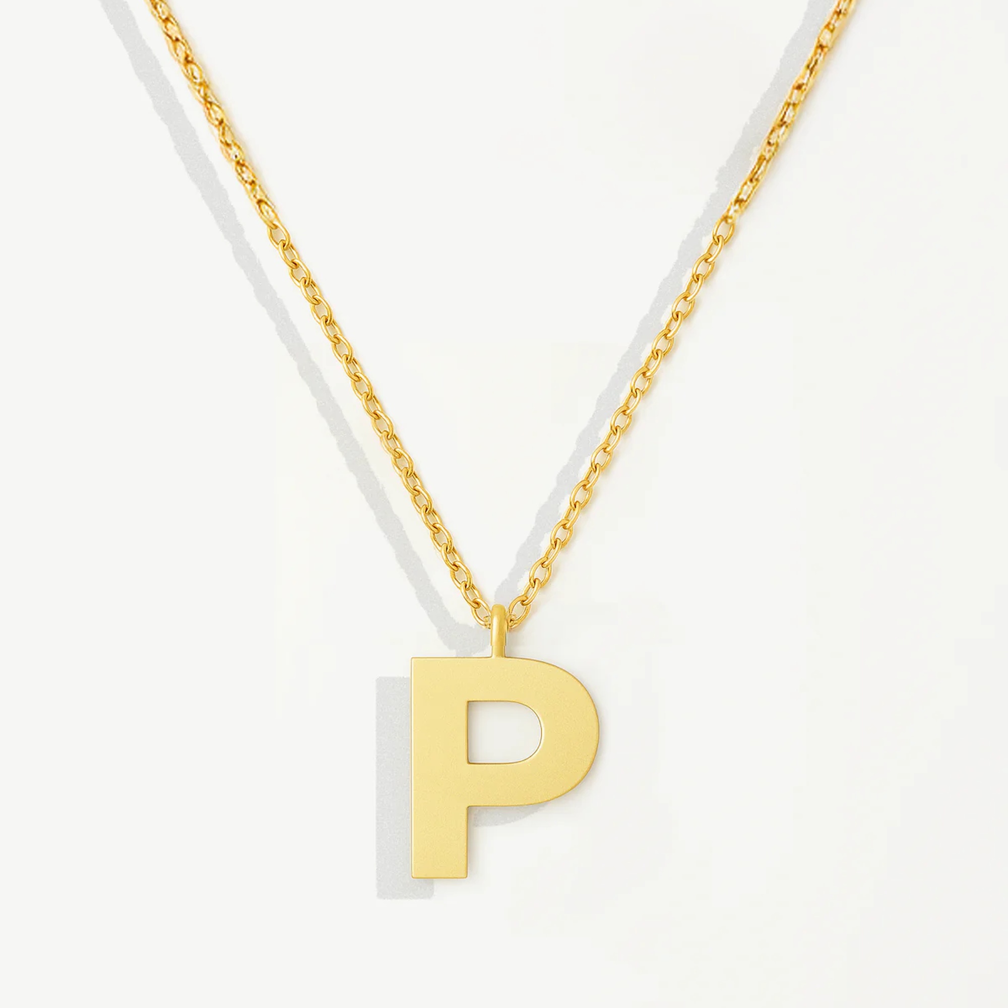 Muchv Gold Initial Pendant Necklace - P