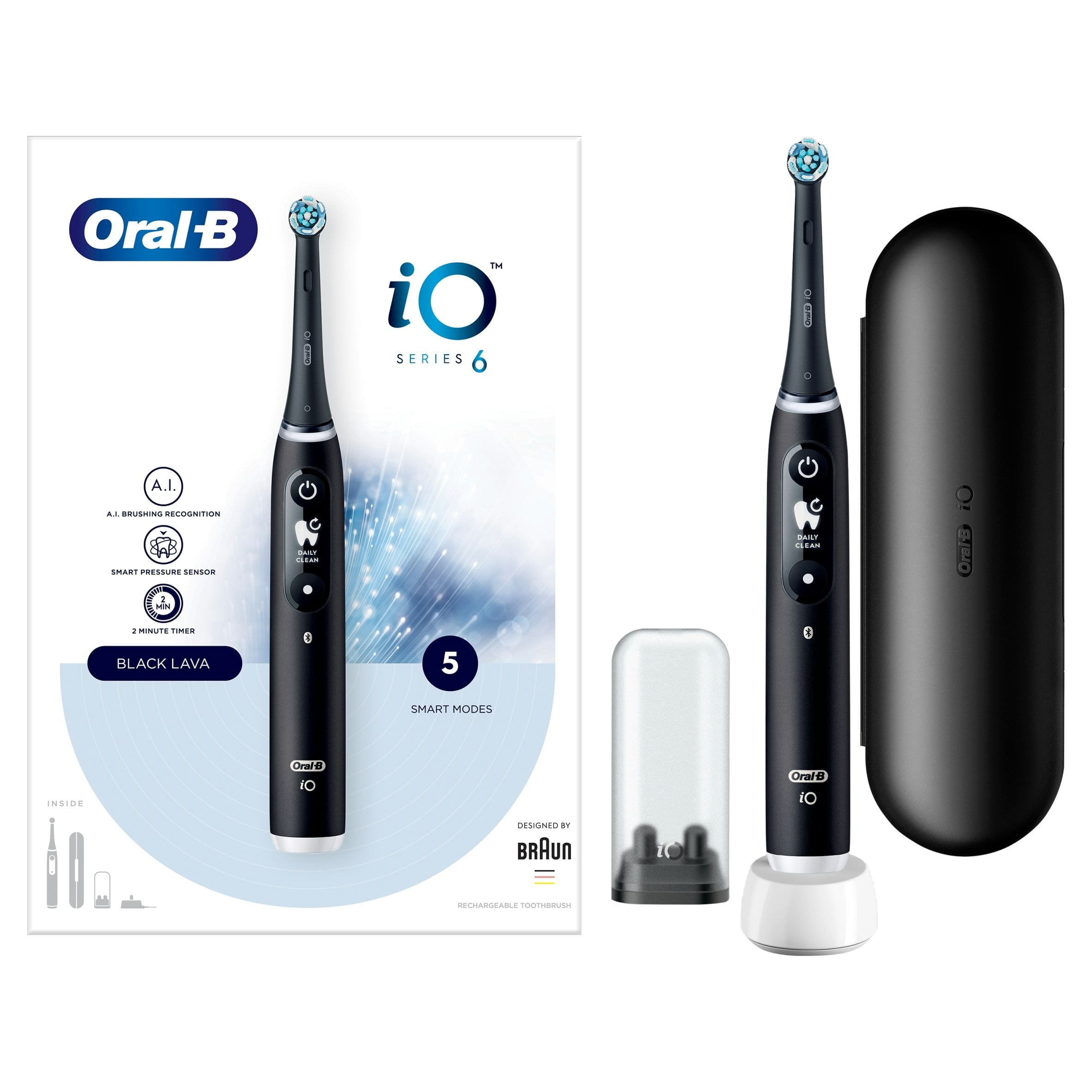 Oral-B Black Io 6 Electric Toothbrush Designed By Braun