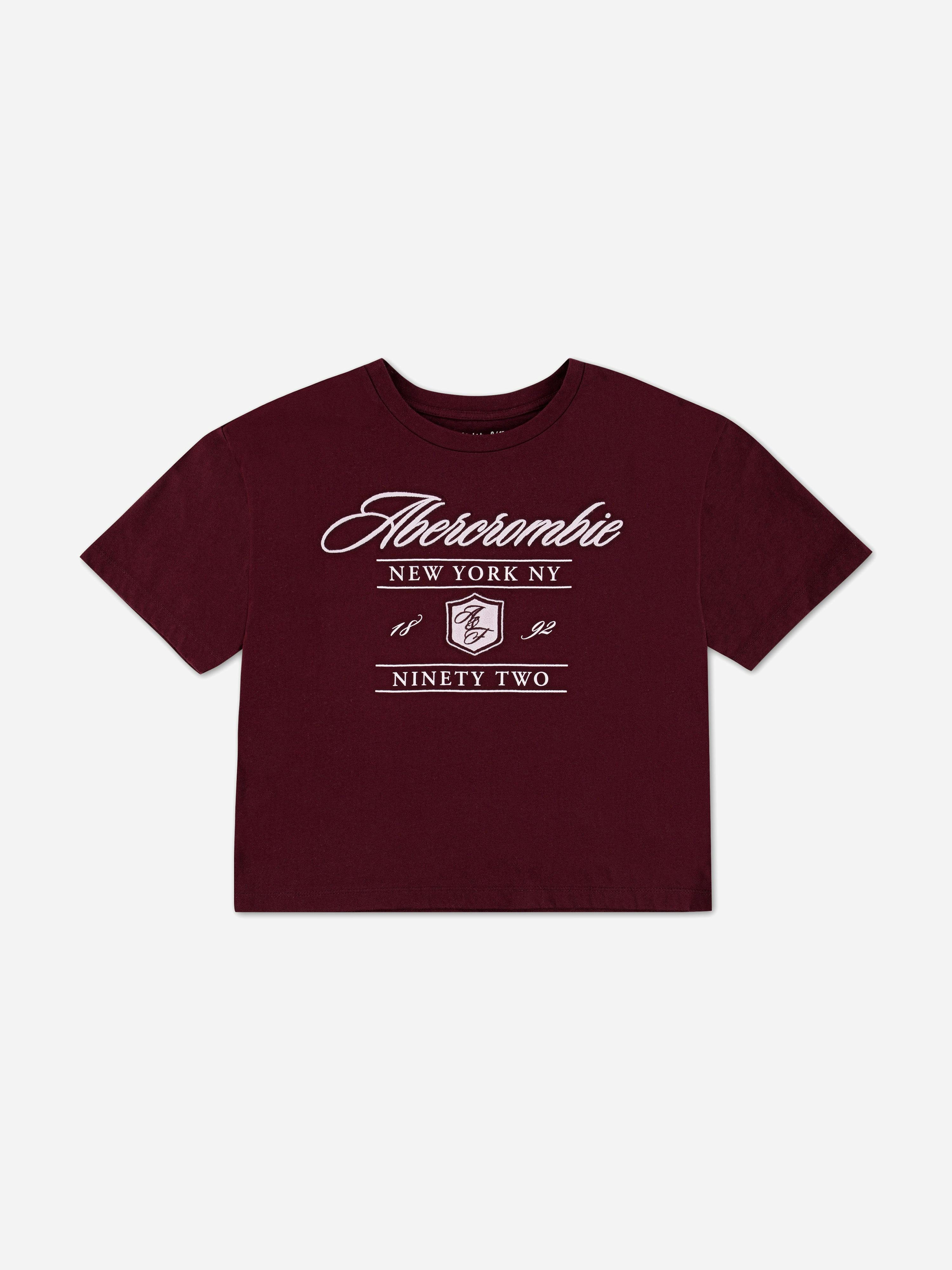 Abercrombie & Fitch Girls Red Crest Boxy T-Shirt In - 5 - 6 Years