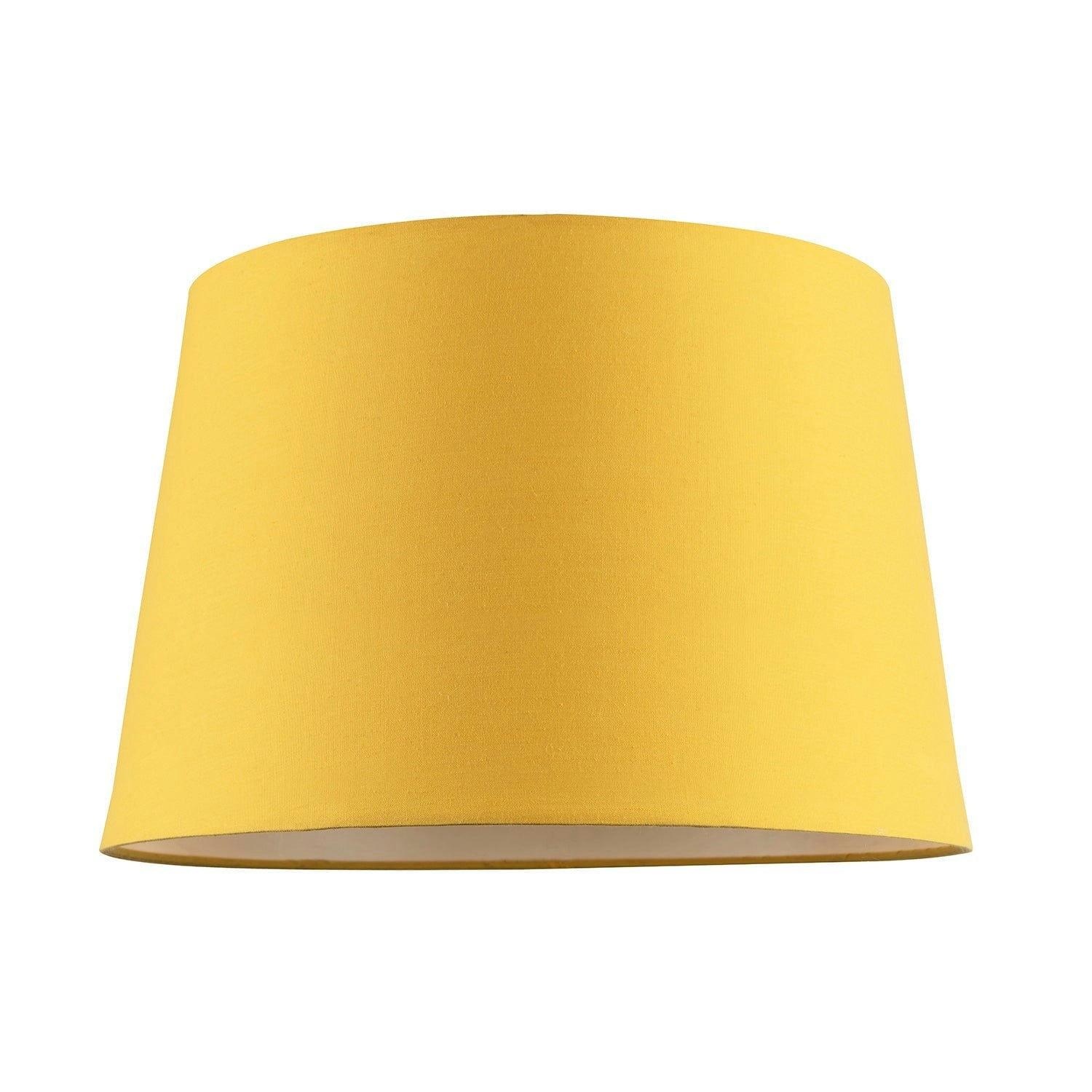 Rackhams Yellow/White Cotton Fabric 12Inch Drum Lampshade With Cotton Inner