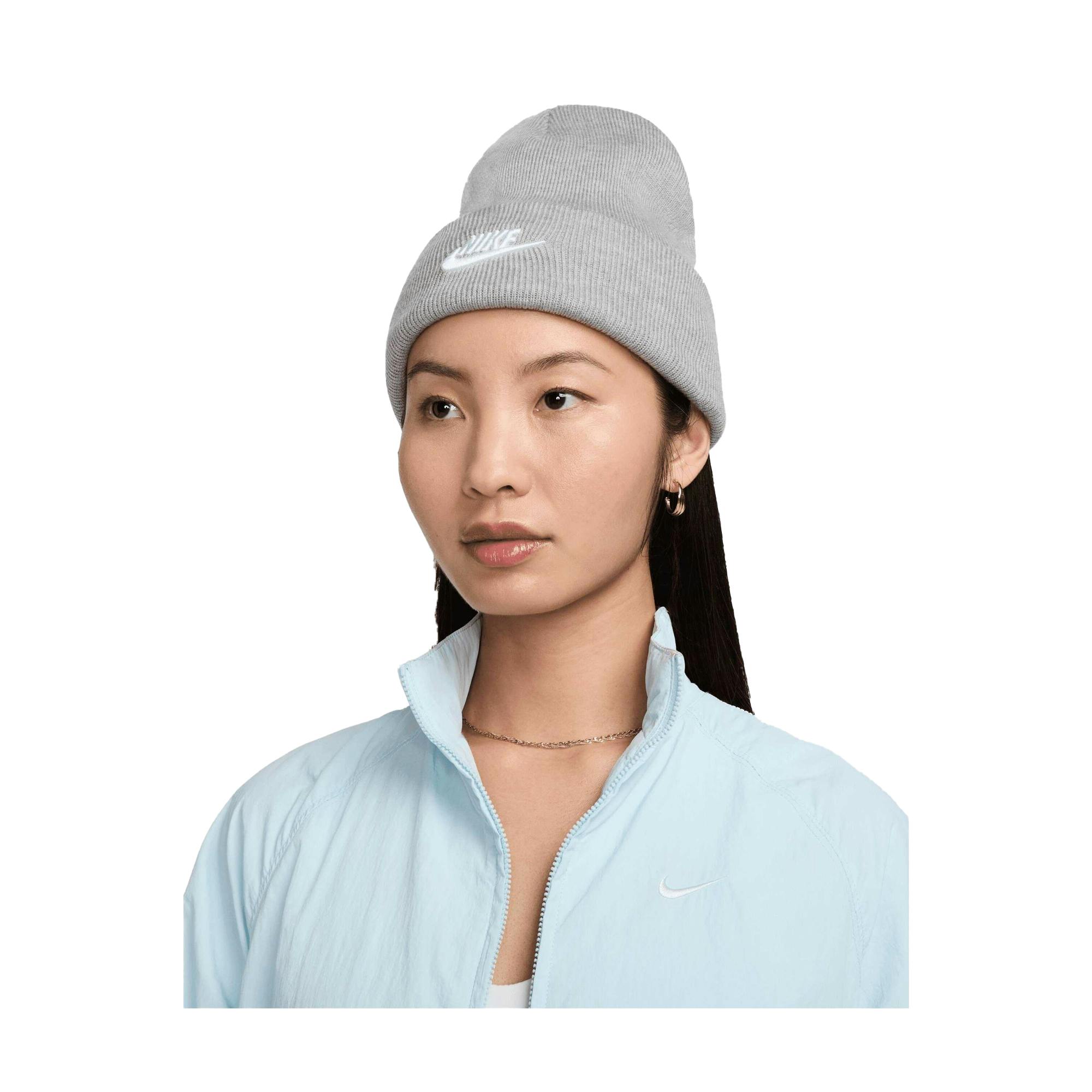 Nike Unisex Dark/Grey/White Adult Futura Peak Beanie - Heather/ - Heather/ - One Size - 80% Polyester/20% Nylon