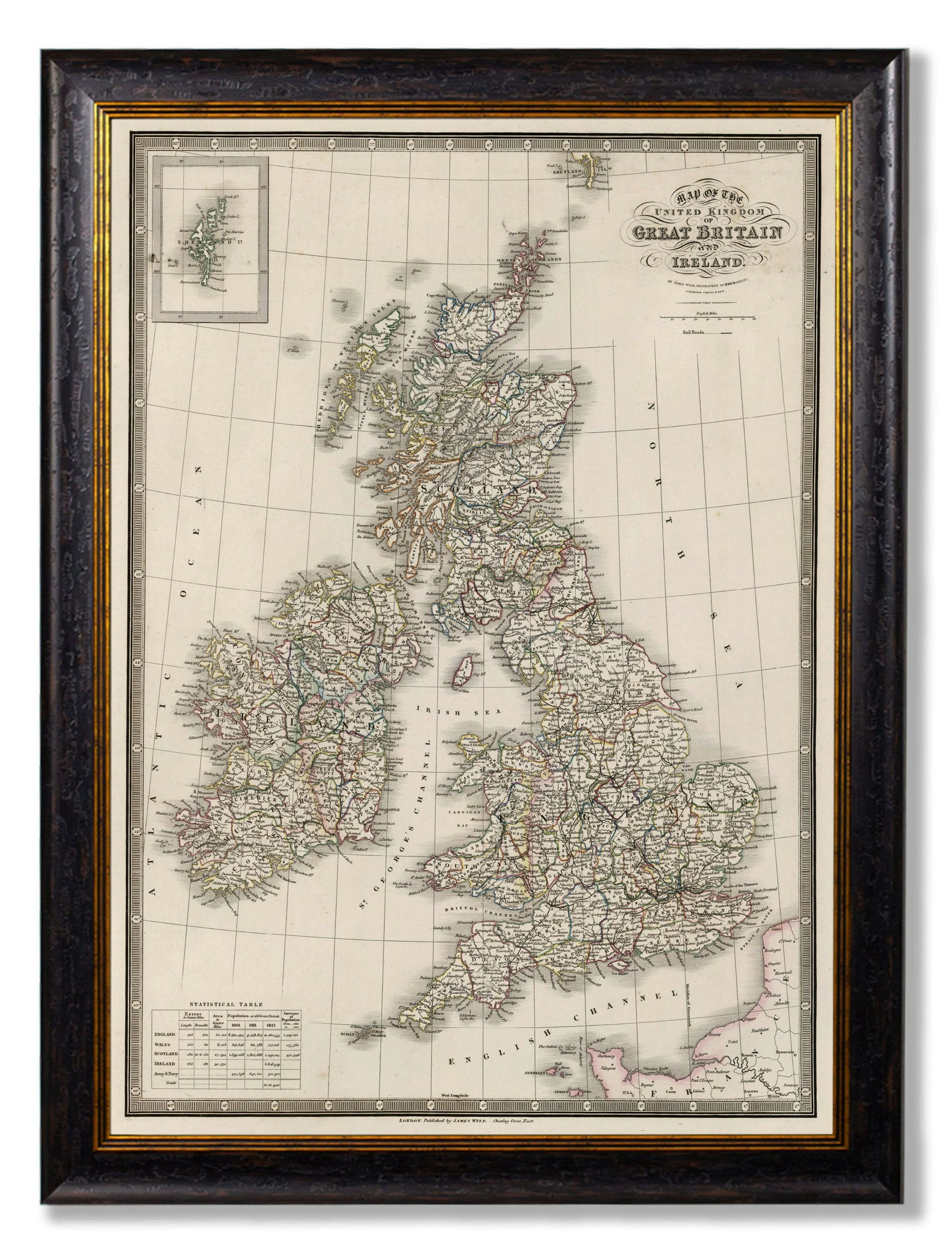 Rackhams C.1838 Map Of The British Isles - 70 X 95Cm - Oxford
