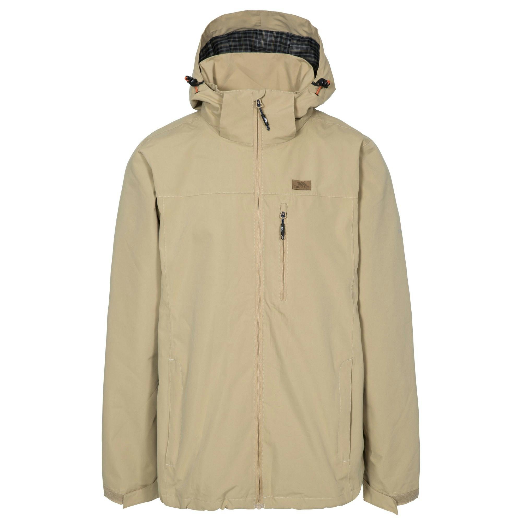 Trespass Men's Weir Waterproof Jacket - Tan - Xs - Tan - 100% Polyester