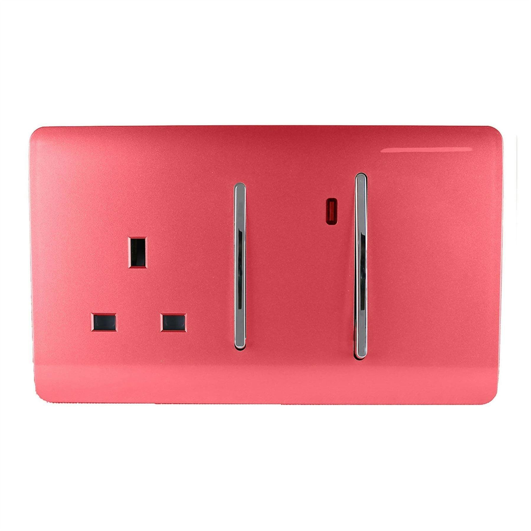 Trendi Switch Cooker Switch and Plug Socket with Neon - Candy Pink - Image 7