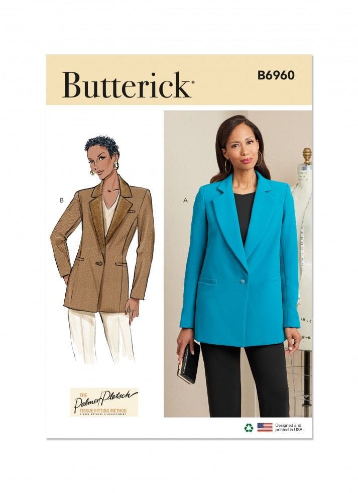 Butterick Women's Sewing Pattern 6960, Jackets For B5 (8-10-12-14-16) - Intermediate - Y5 (18-20-22-24-26)