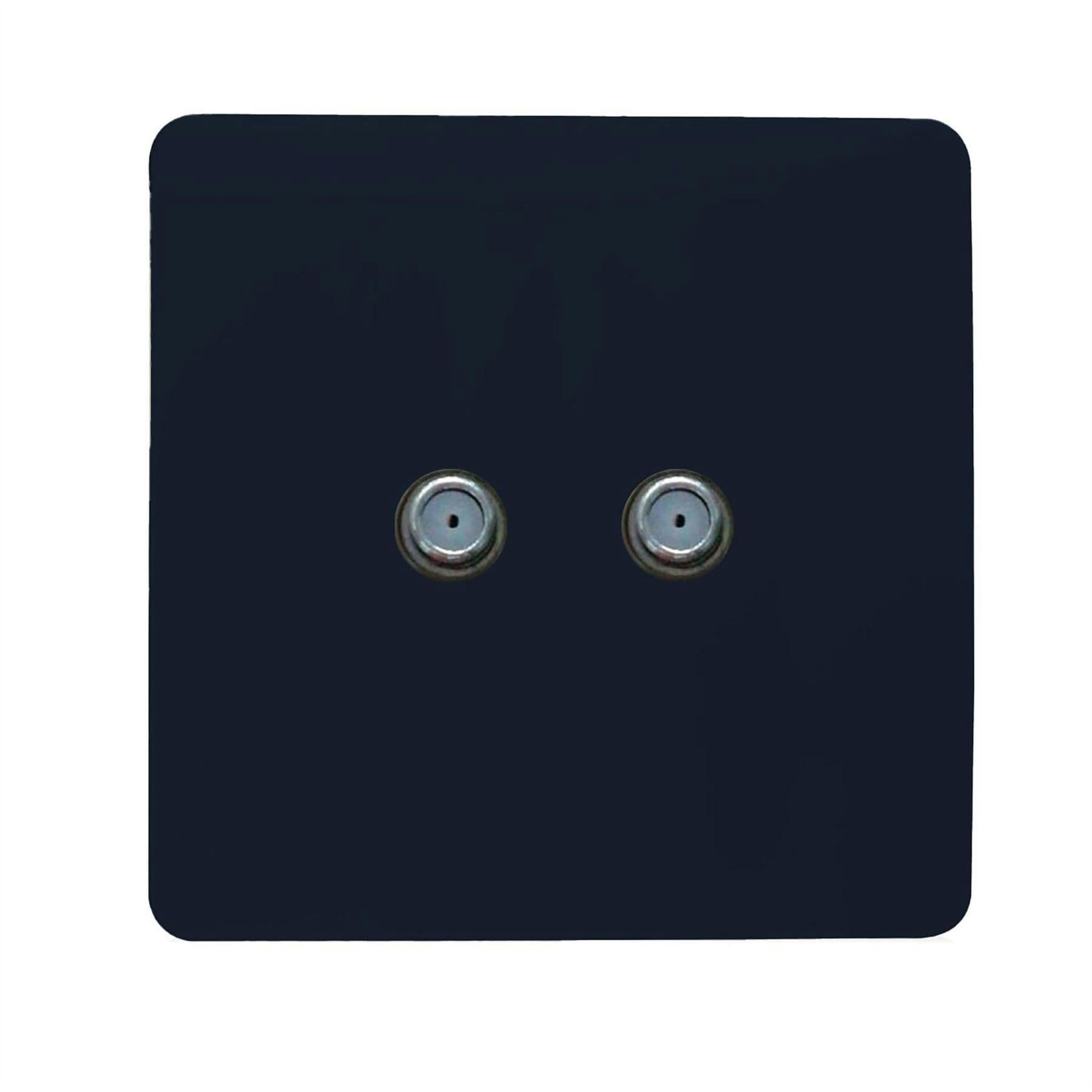 Trendi Switch 2 Gang Male F-Type Satellite Television Socket - Navy Blue - Image 3