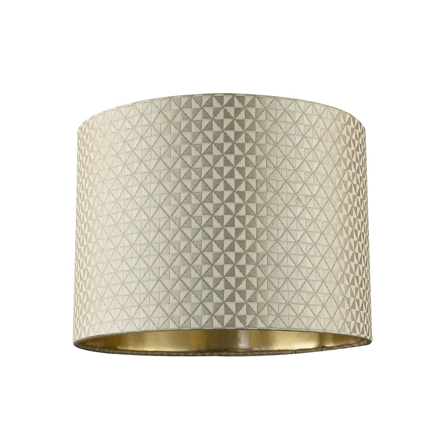 Rackhams Light/Gold Shimmer Taupe Drum Lamp Shade With Inner Champagne Lining