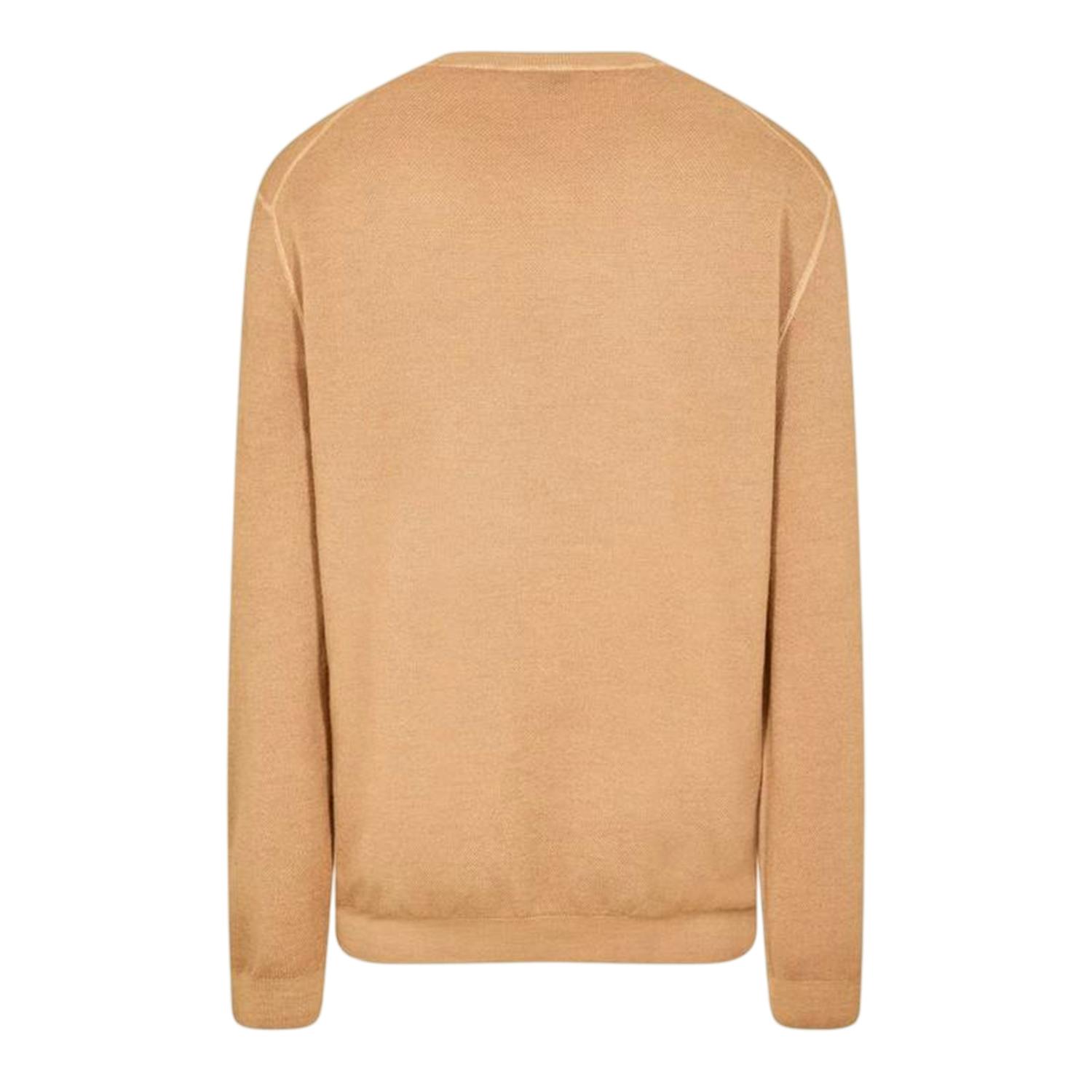 Boss Men's Beige Crew Neck Regular Long-Sleeved Sweatshirt - Medium - Xxl - Medium - 100% Mixed