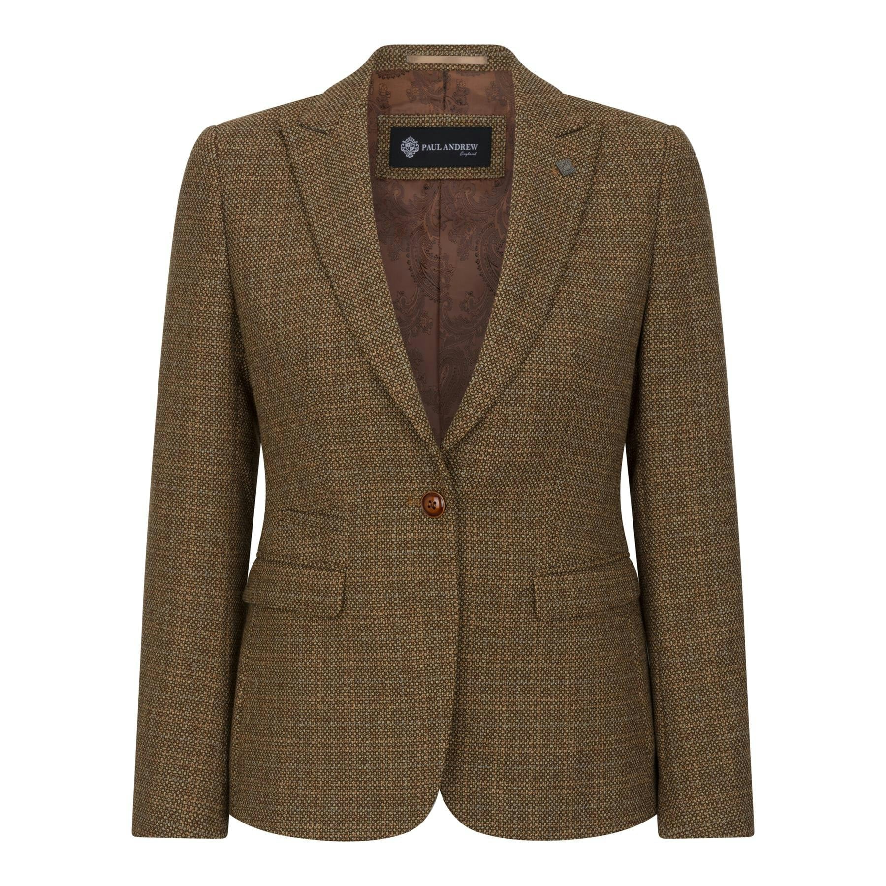 Paul Andrew Women's Brown Ralph - Tweed Tailored Fit Blazer - Uk 20